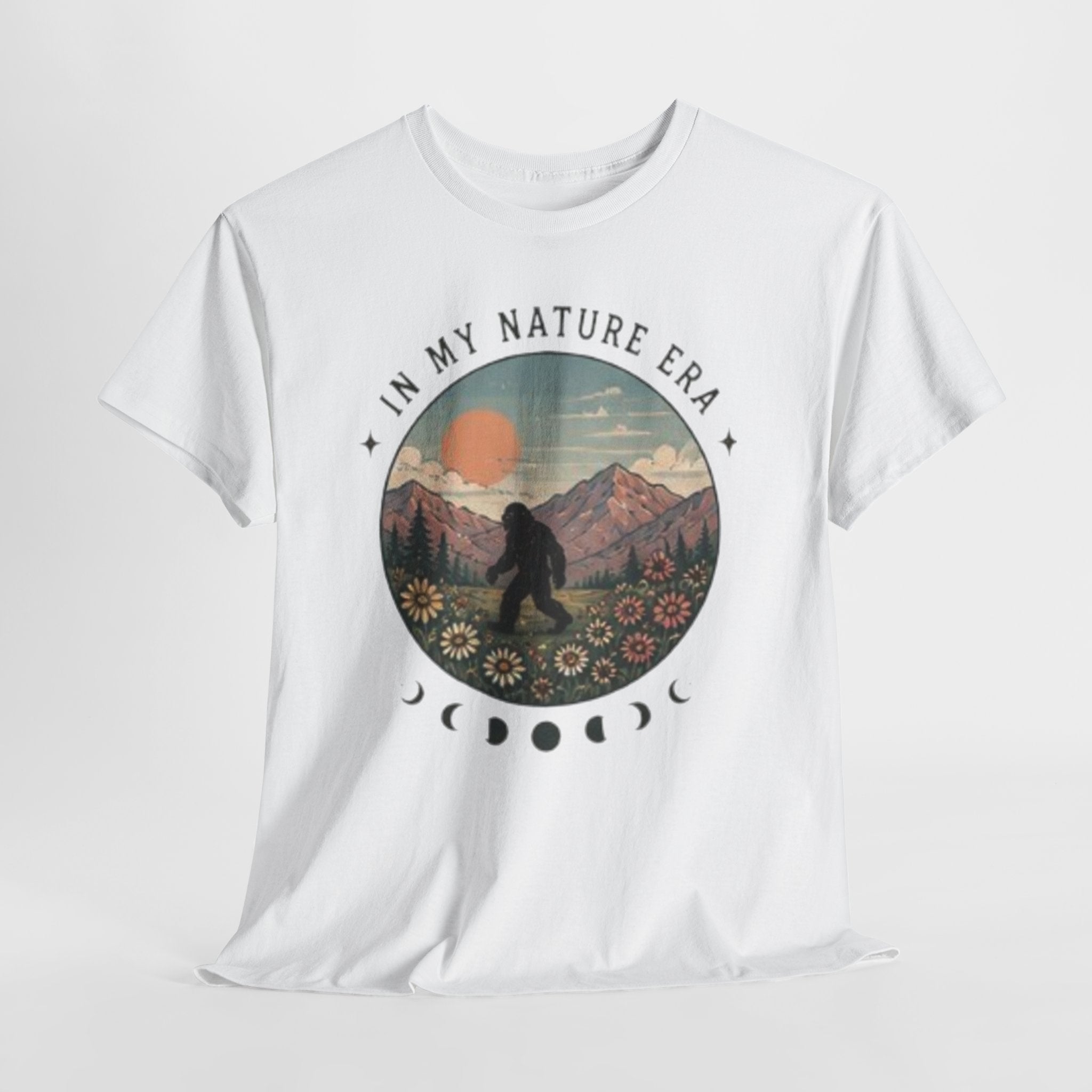 Sasquatch Nature Tee | "In My Nature Era" Mountain & Moon Phase Graphic