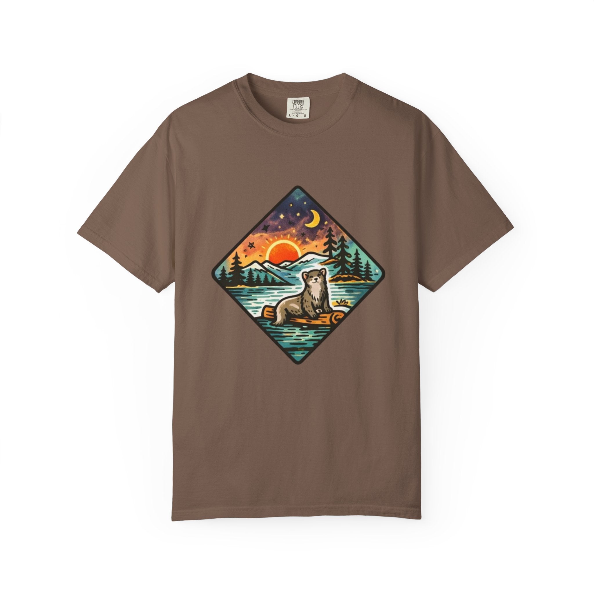 Retro Otter Lake Mountainscape T-Shirt