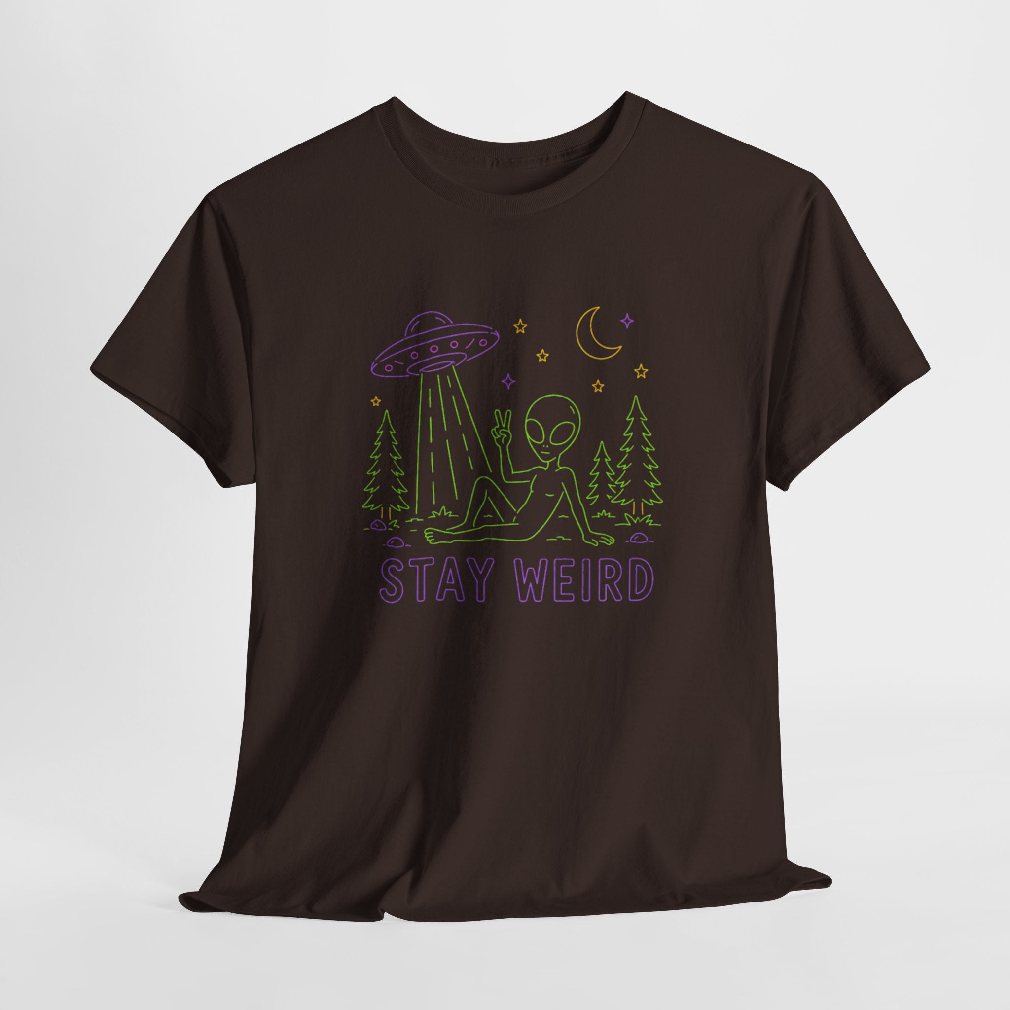 T-Shirt | Pastel UFO "Stay Weird" Graphic Tee