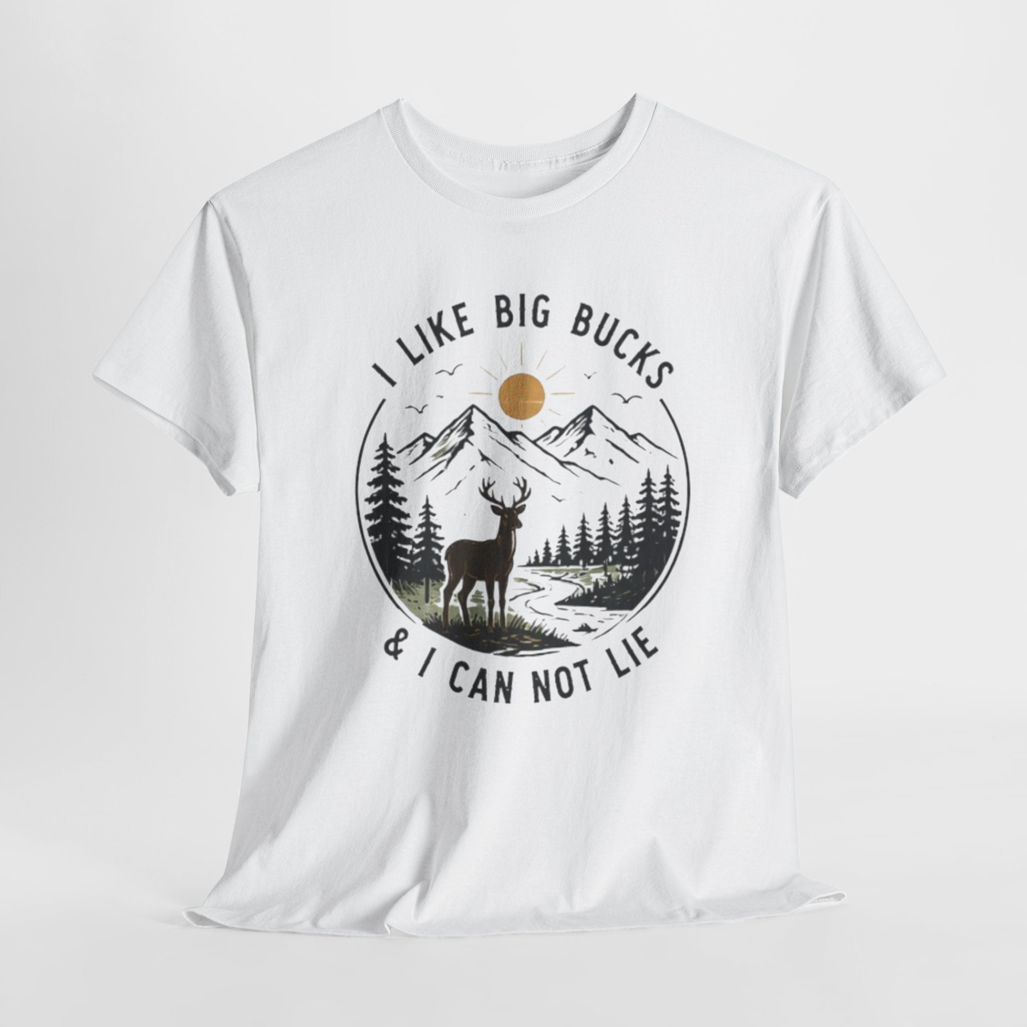 Nature Deer T-Shirt | "I Like Big Bucks & I Can Not Lie" Outdoor Hunting Tee