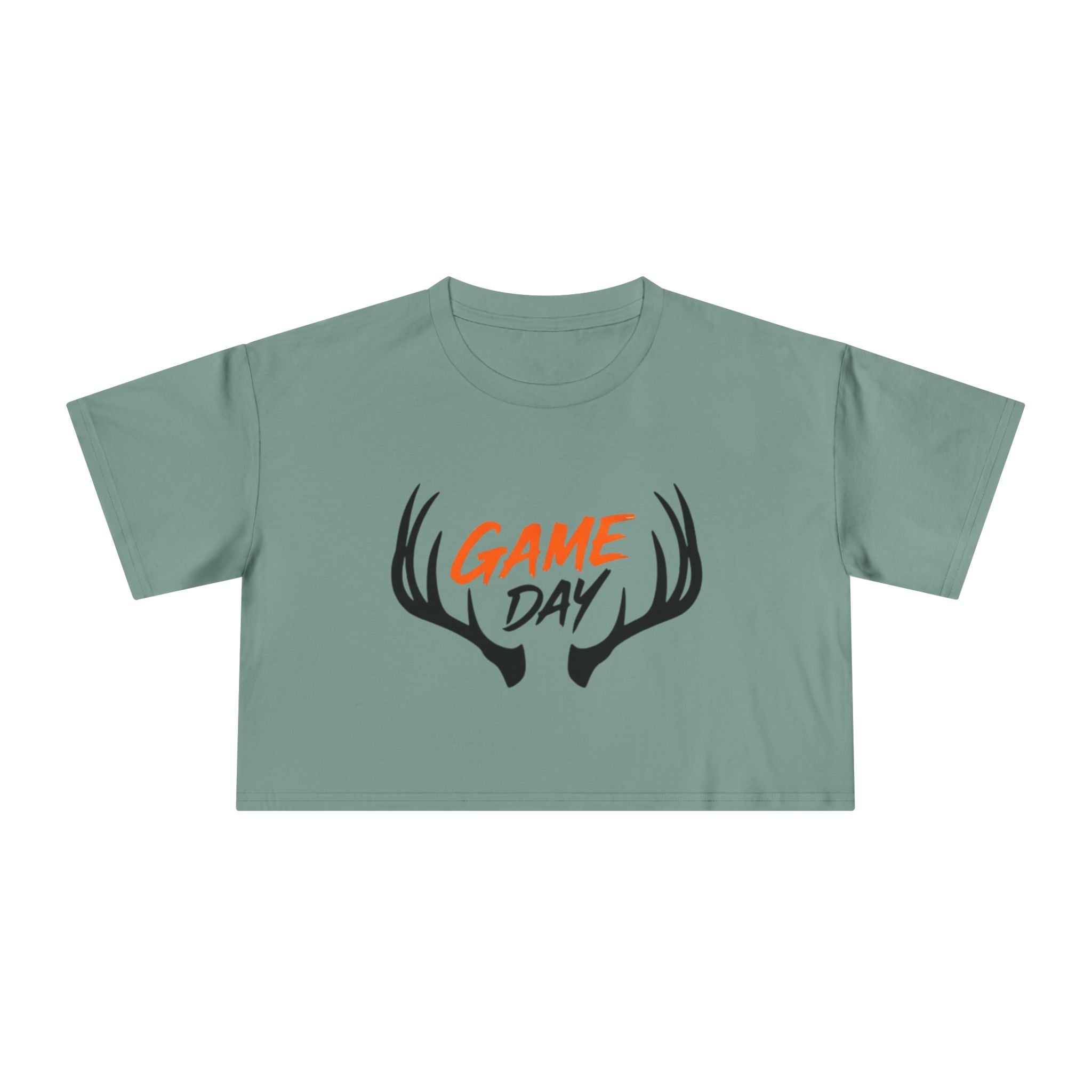Game Day Crop Tee | Womens Hunting Antler Graphic Top