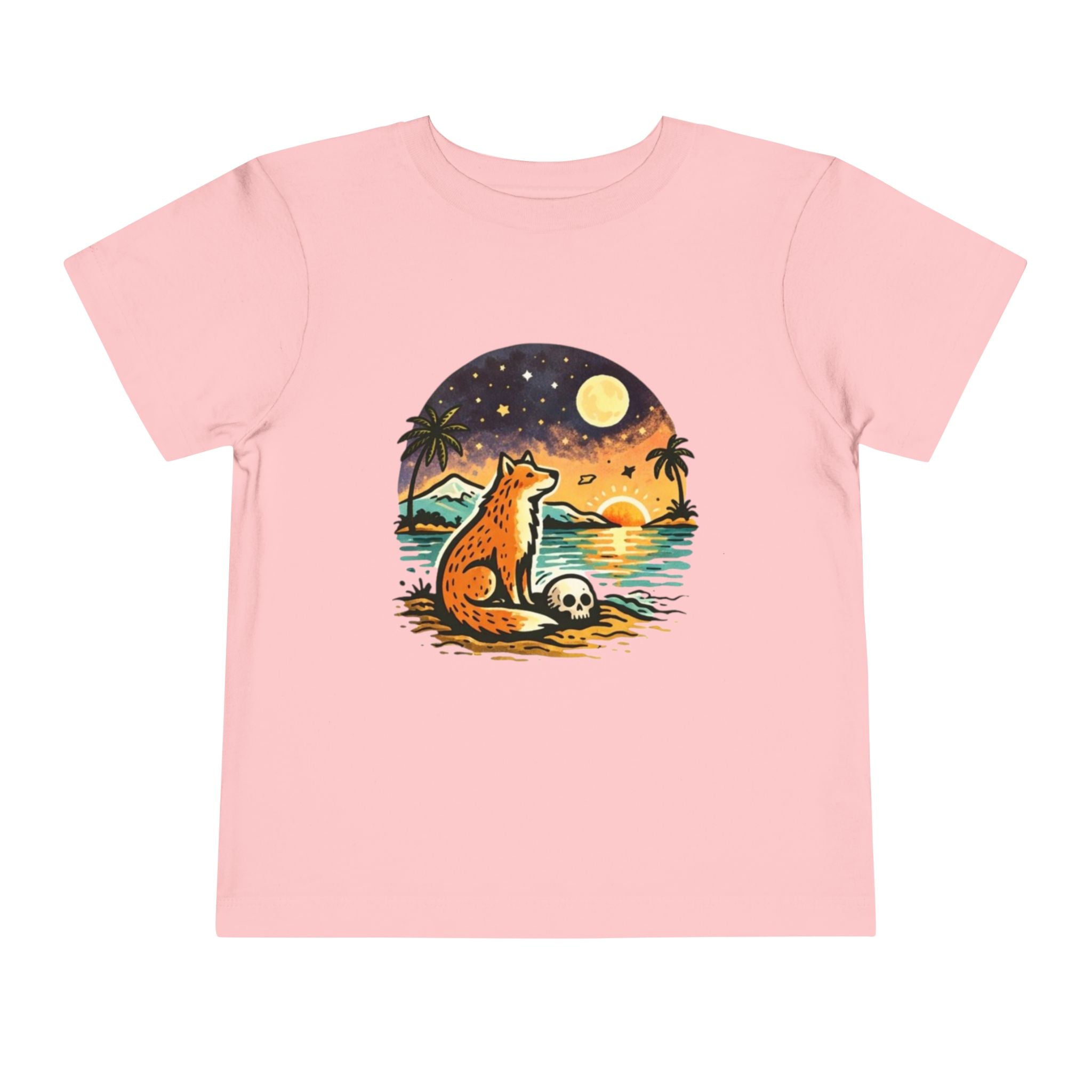 Toddler Tee | Fox Watching Sunset Beach Illustration