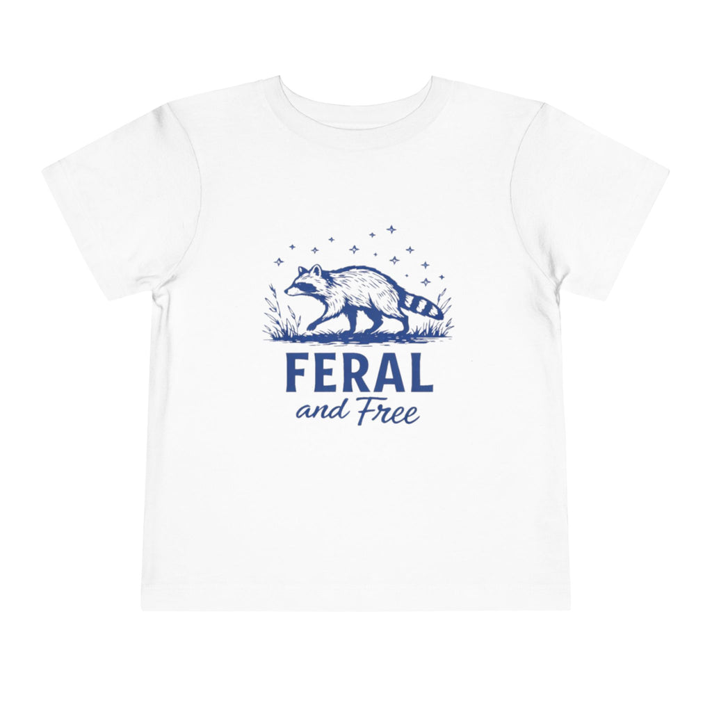 Toddler Tee | "Feral and Free" Raccoon Graphic