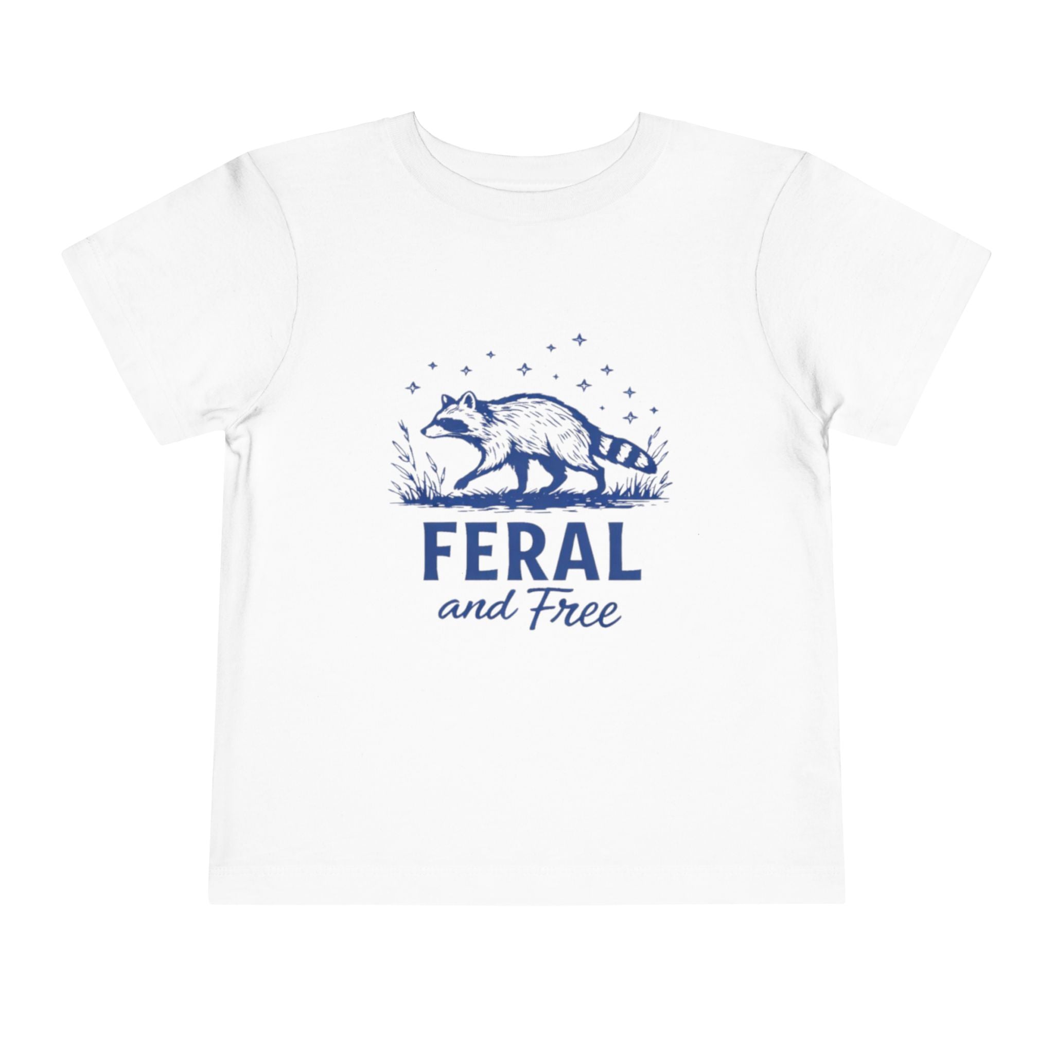 Toddler Tee | "Feral and Free" Raccoon Graphic