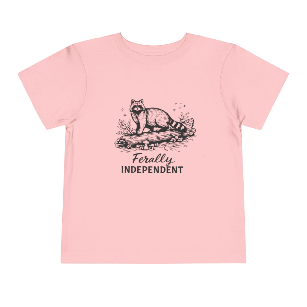 Toddler Tee | "Ferally Independent" Raccoon Graphic Kids Shirt