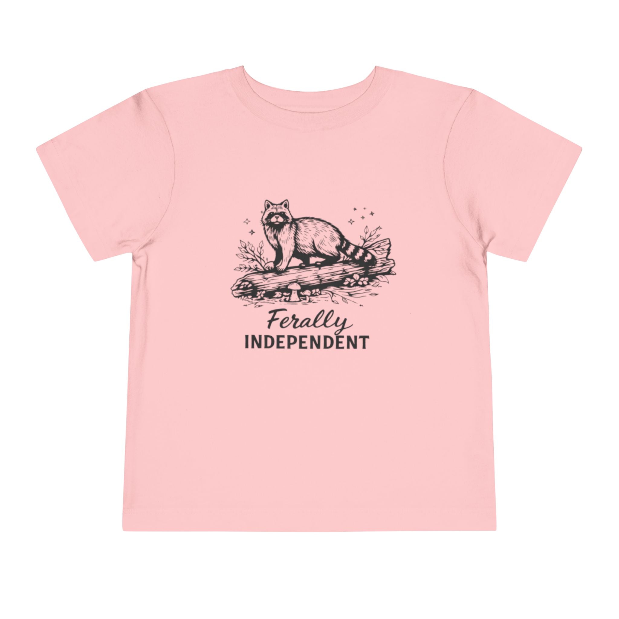 Toddler Tee | "Ferally Independent" Raccoon Graphic Kids Shirt
