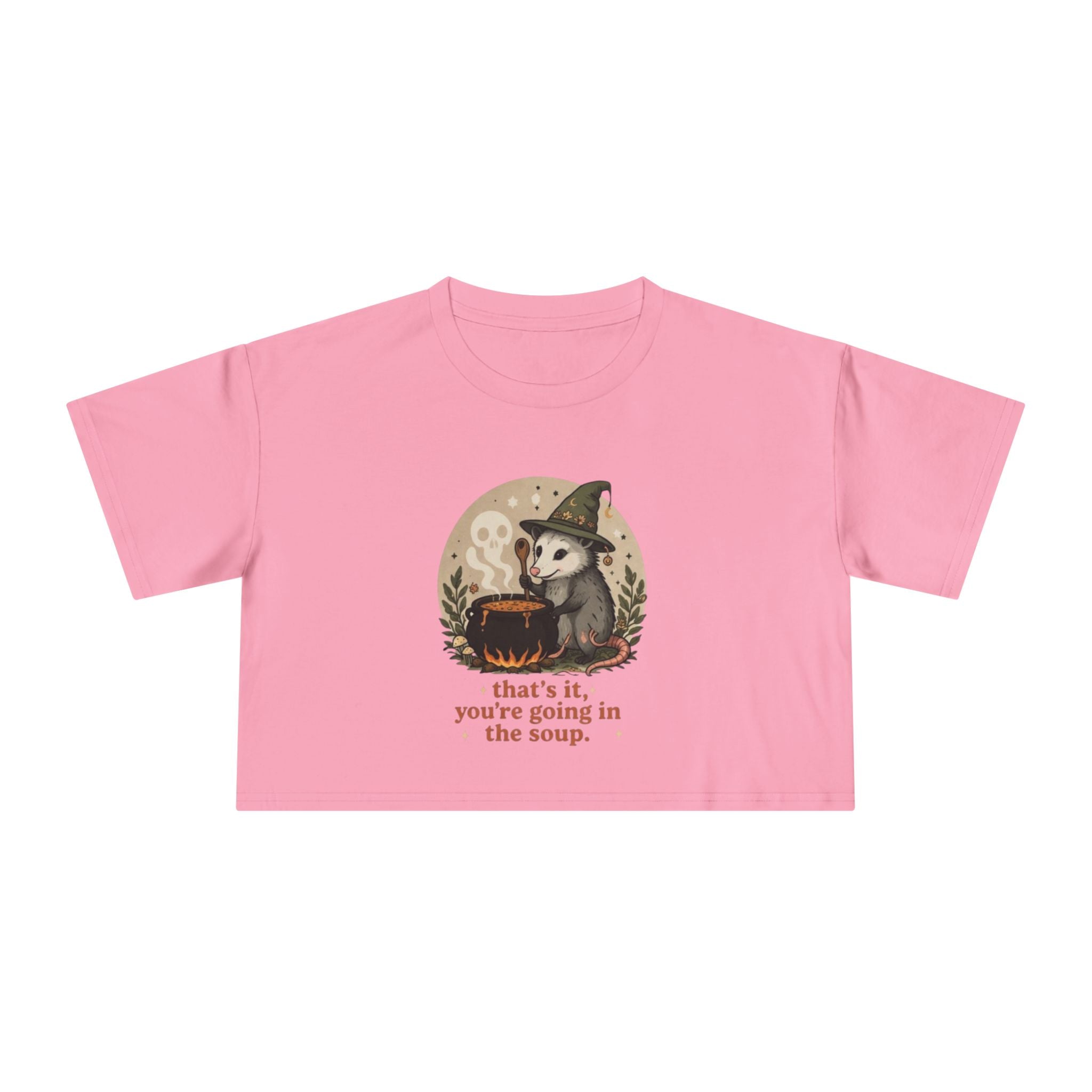 Crop Tee | Witch Cat Cauldron "thats it, youre going in the soup."