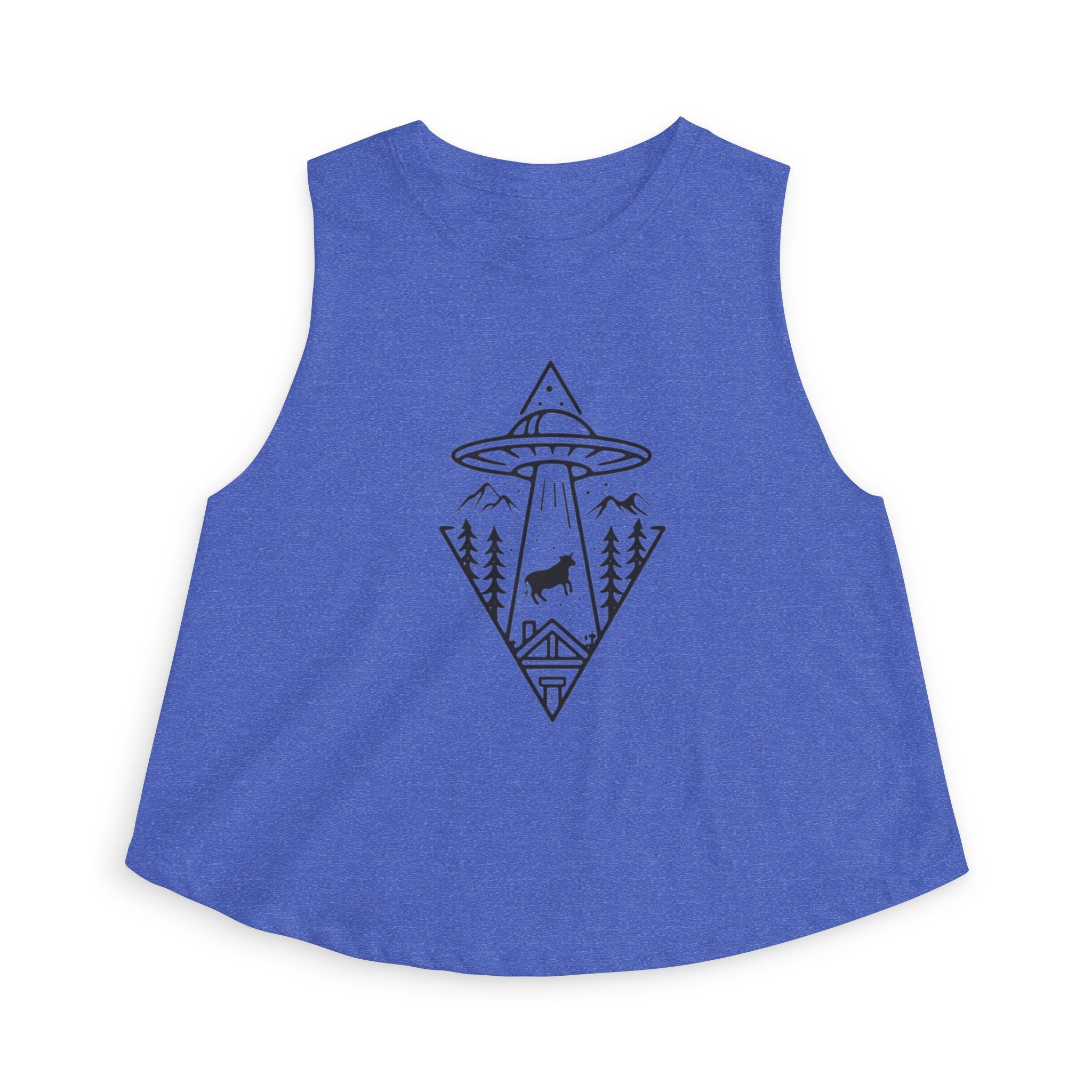 Crop Top | UFO Abduction Mountain Graphic