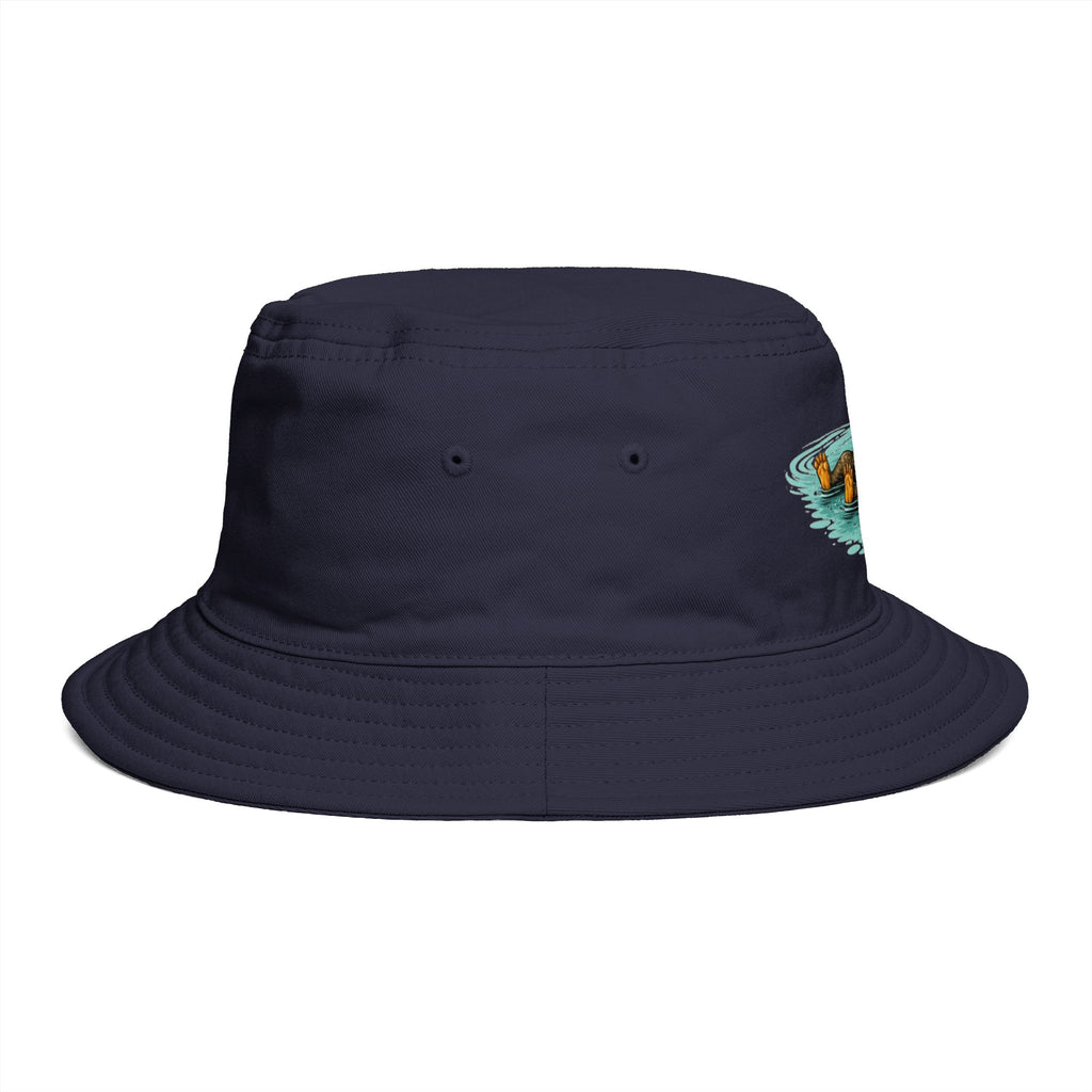 Otter Float Bucket Hat | Cute River Otter Relaxing on Water, Casual Outdoor Sun Hat