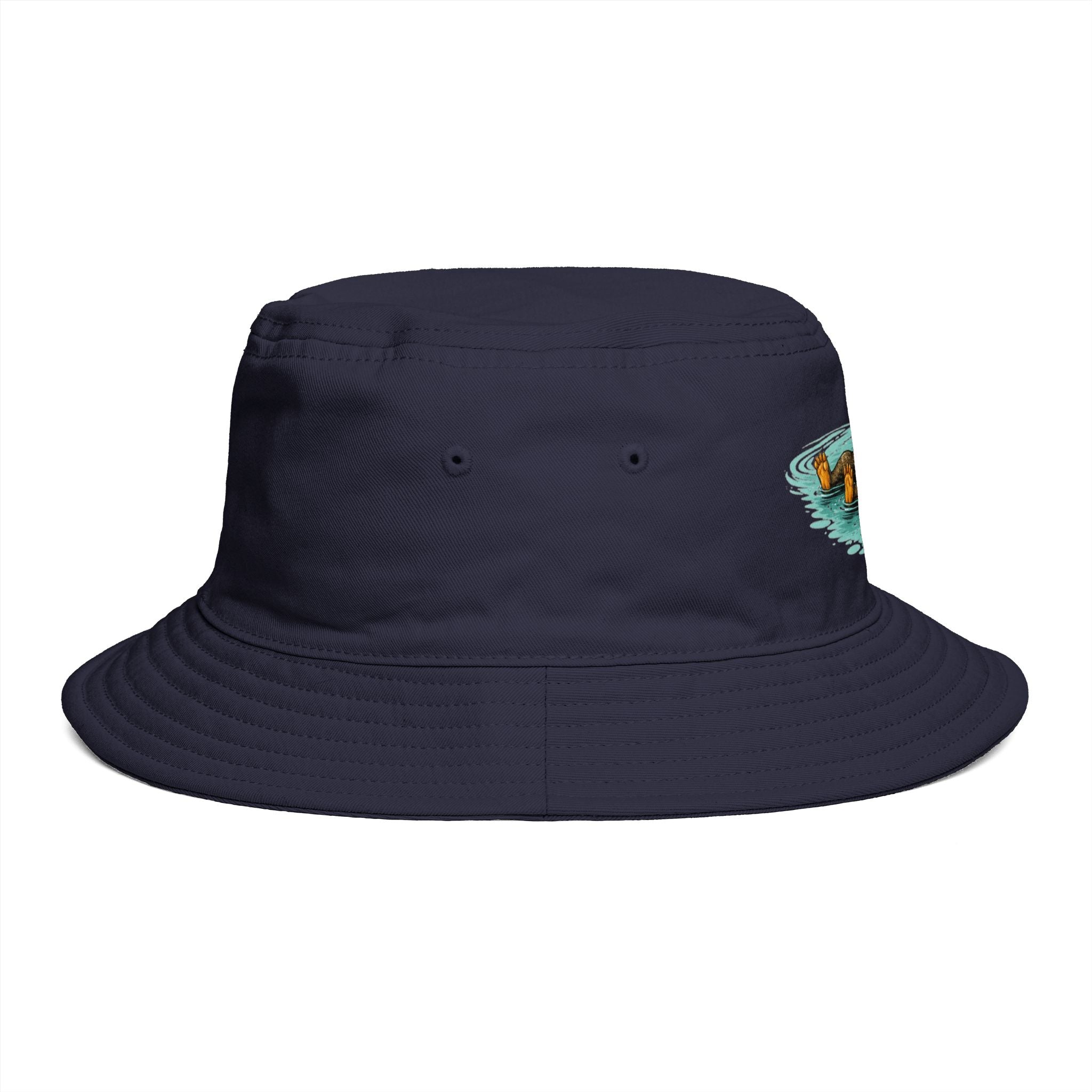 Otter Float Bucket Hat | Cute River Otter Relaxing on Water, Casual Outdoor Sun Hat