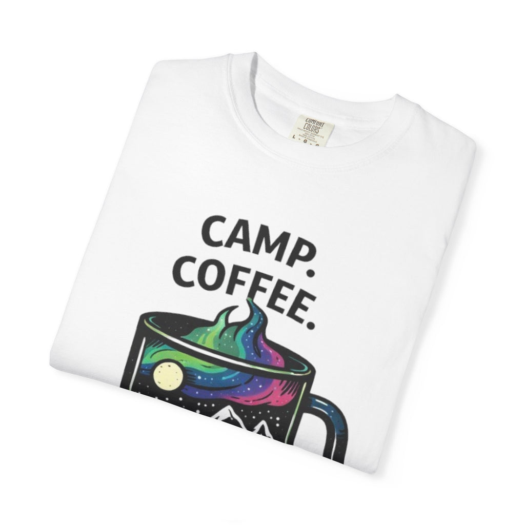 Camp Coffee Repeat T-Shirt | Camping Mug Graphic Tee