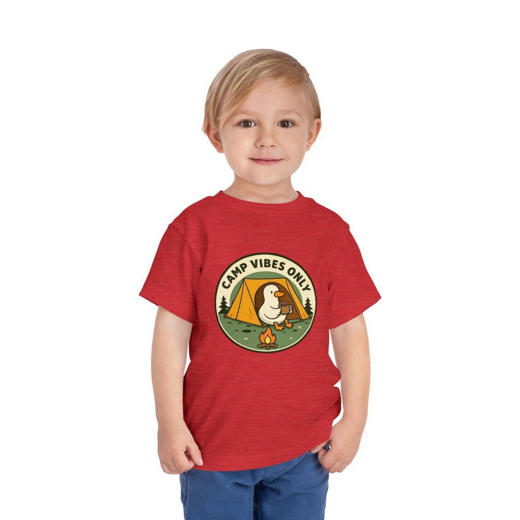 Camp Vibes Only Toddler Tee | Cute Camping Duck Graphic Shirt