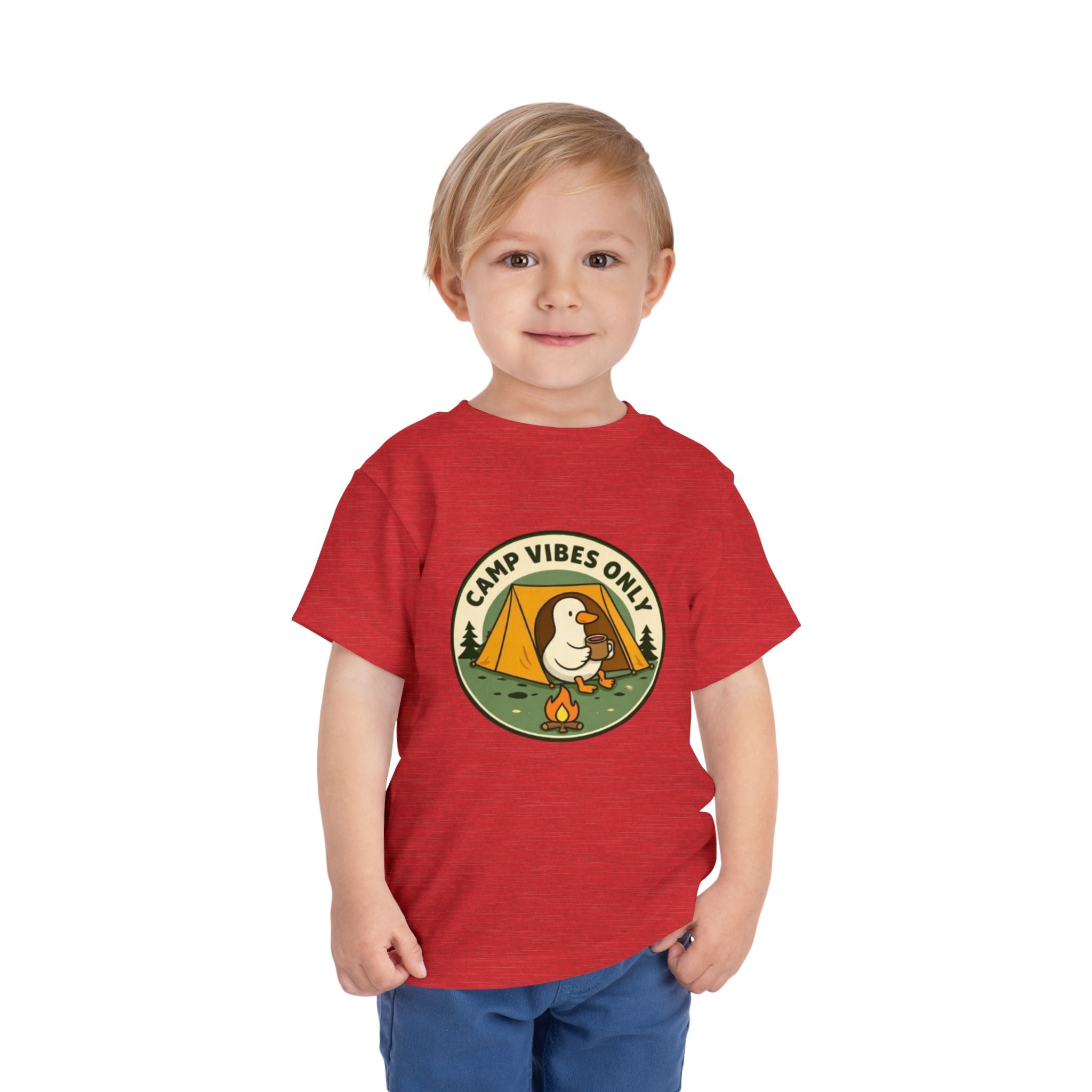 Camp Vibes Only Toddler Tee | Cute Camping Duck Graphic Shirt