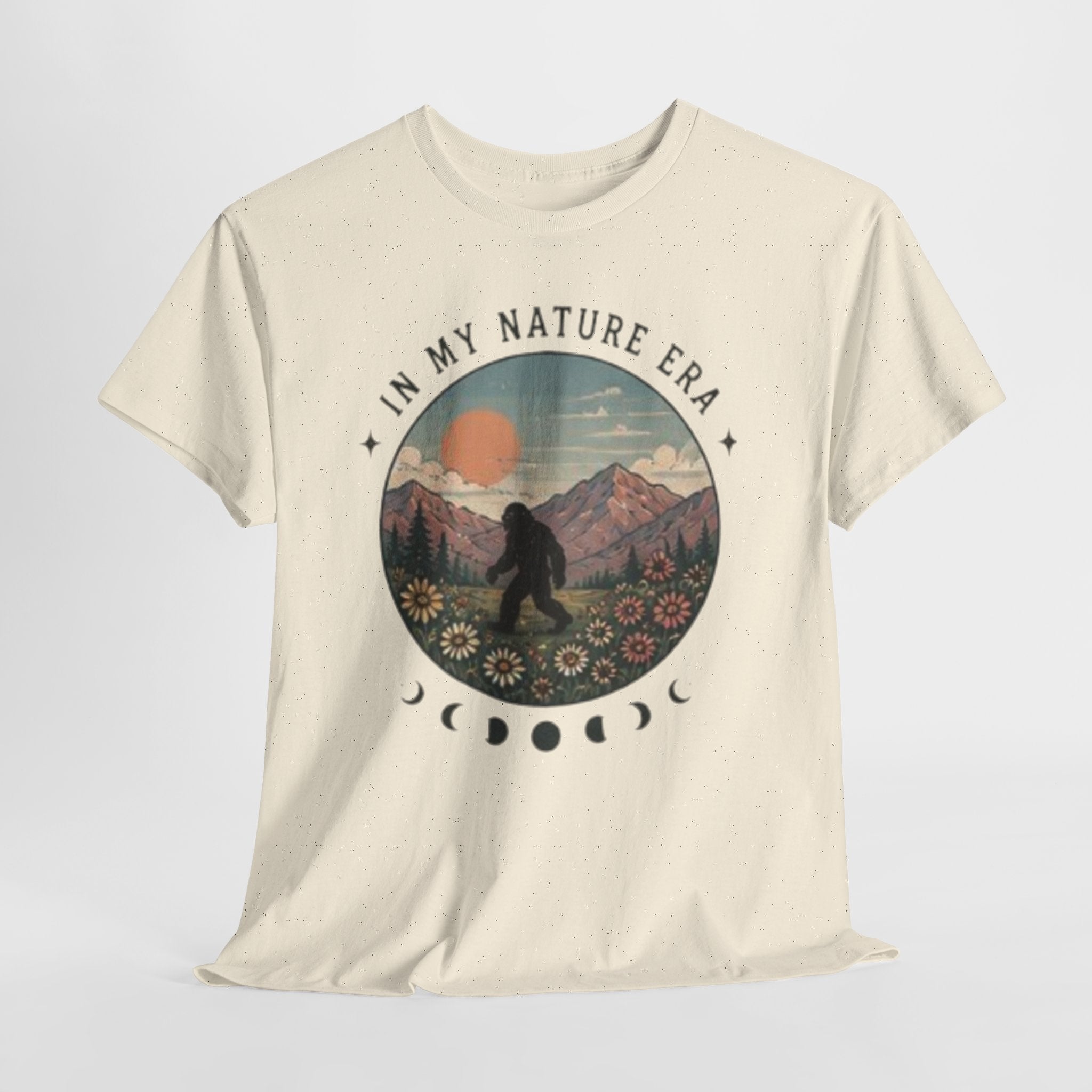 Sasquatch Nature Tee | "In My Nature Era" Mountain & Moon Phase Graphic