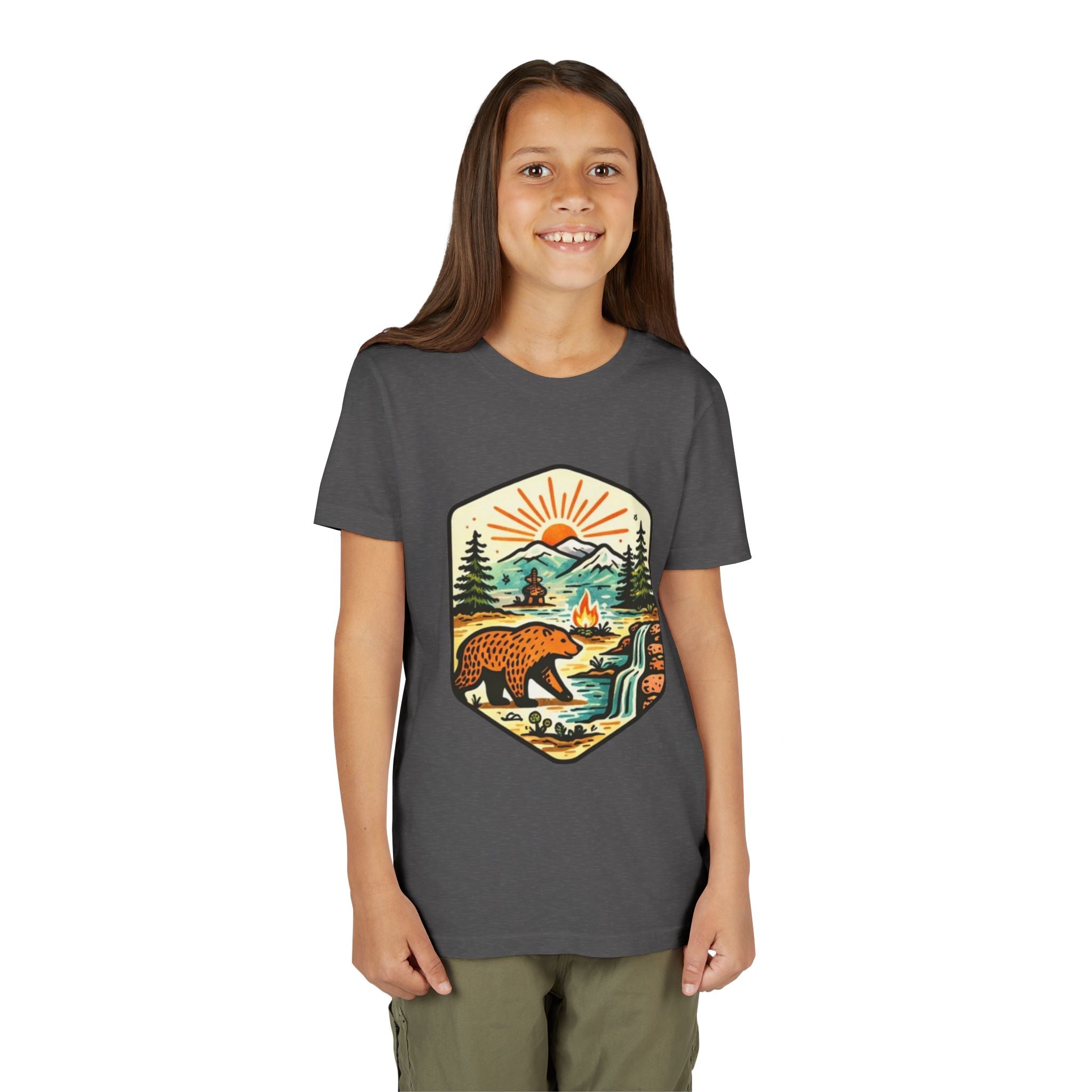 Youth Tee | Bear Camping Adventure Graphic Shirt