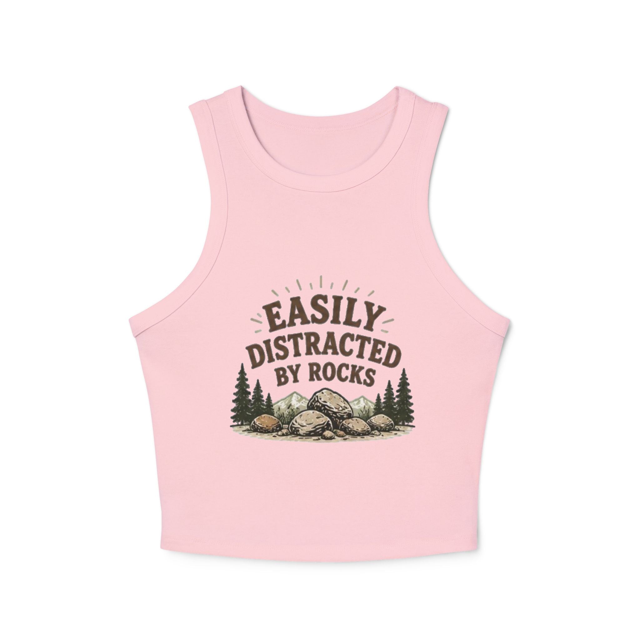 Easily Distracted by Rocks Racer Tank Top