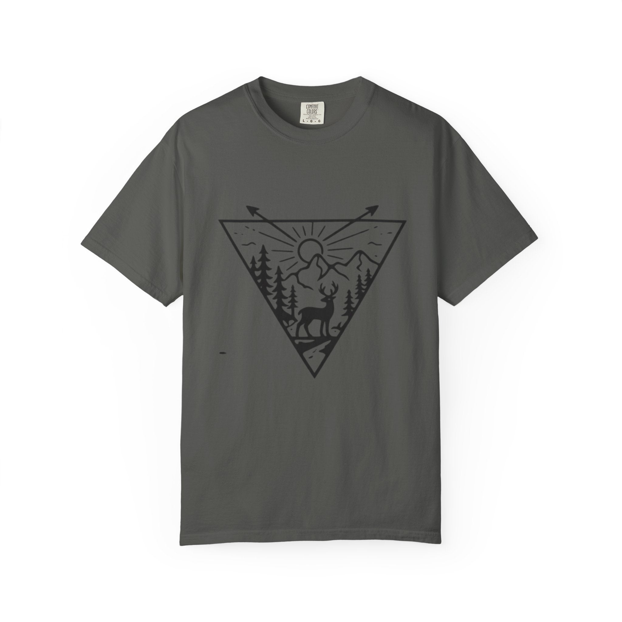 Adventure Deer Mountain T-Shirt | Outdoor Nature Triangle Design