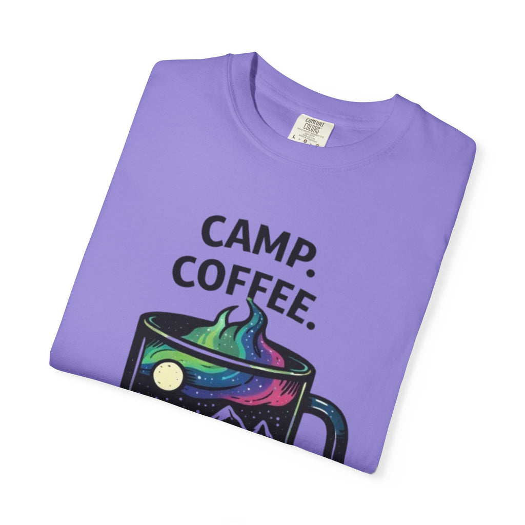 Camp Coffee Repeat T-Shirt | Camping Mug Graphic Tee