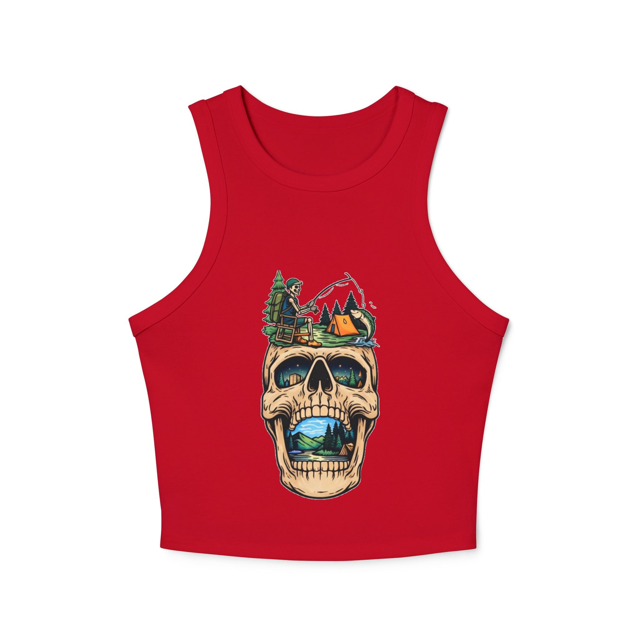Skull Camping Tank | Womens Outdoor Adventure Graphic Racerback