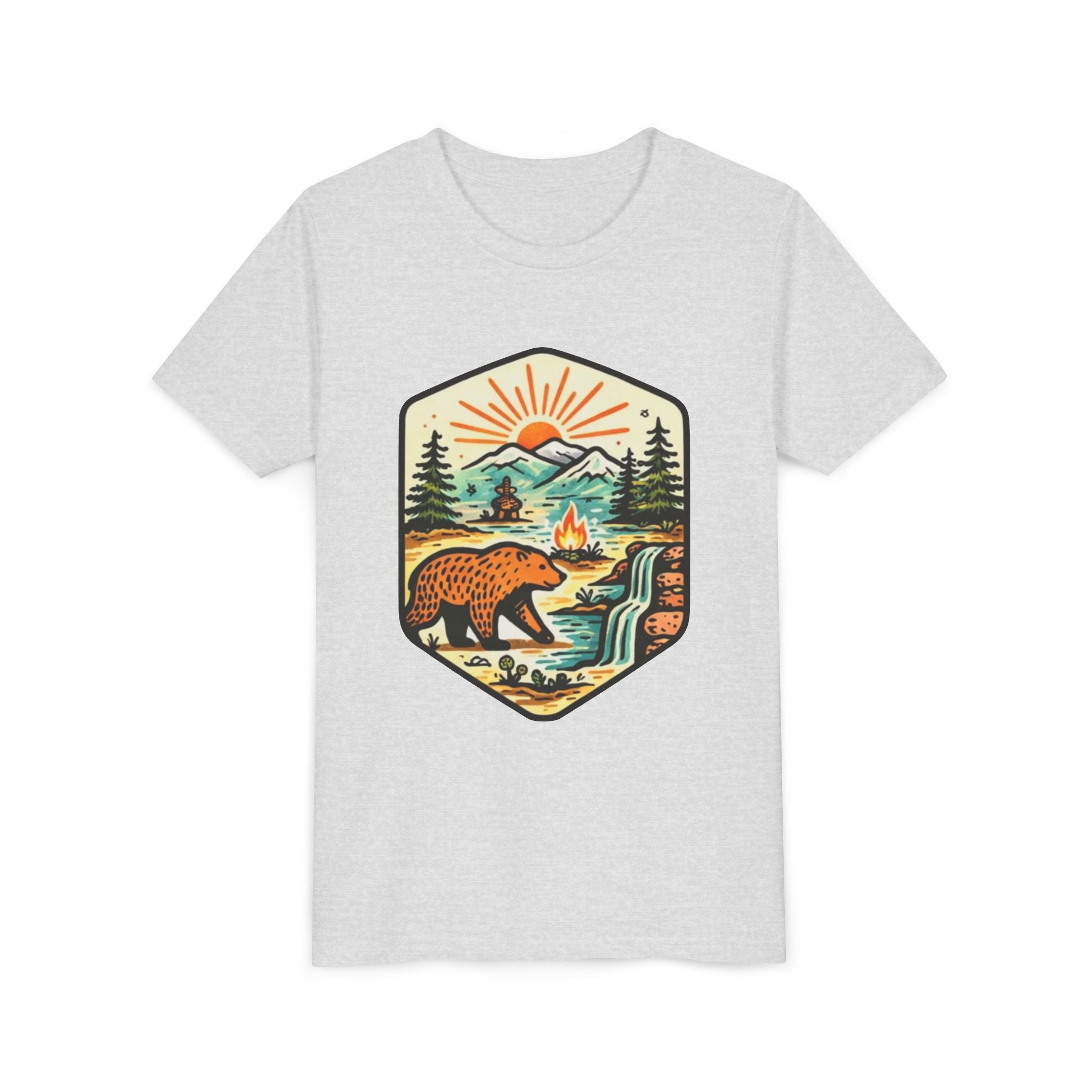 Youth Tee | Bear Camping Adventure Graphic Shirt