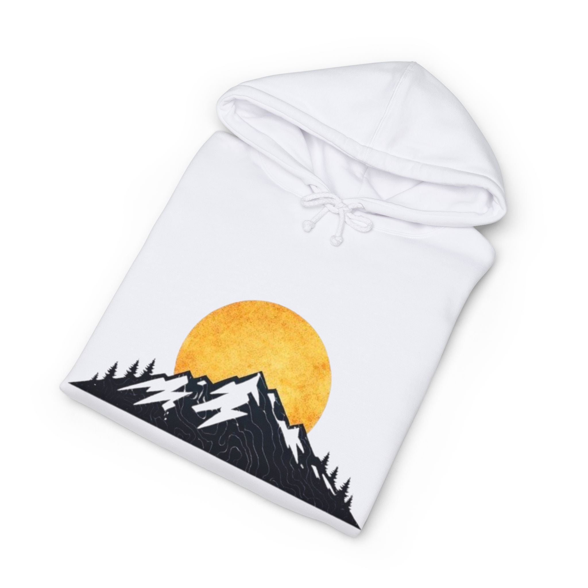 Mountain Sunset Hoodie | Minimal Nature Graphic Hooded Sweatshirt