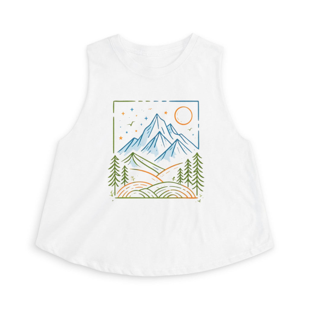 Mountain Escape Crop Top | Minimalist Nature Graphic for Women
