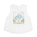Mountain Escape Crop Top | Minimalist Nature Graphic for Women