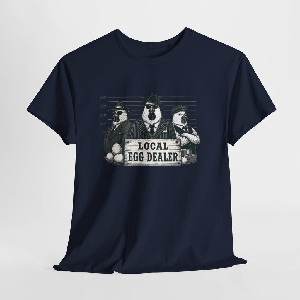 Local Egg Dealer T-Shirt | Funny Farm Mugshot Chicken & Egg Farmer Tee