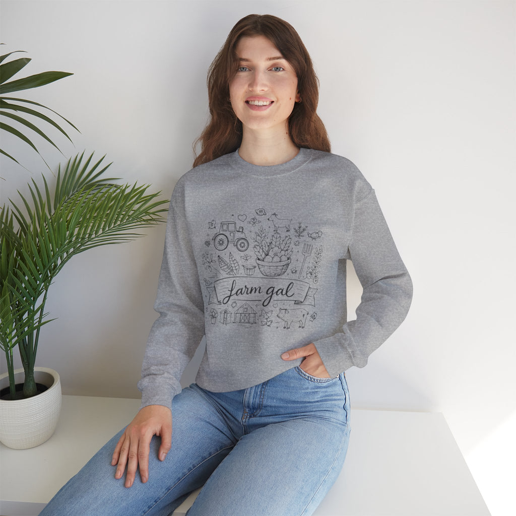 Farm Gal Crewneck Sweatshirt | Cute Farm Life Graphic Pullover