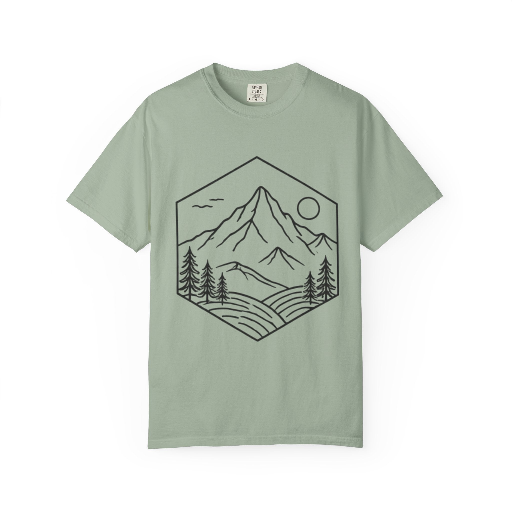 Mountain Landscape T-Shirt | Minimal Line Art Outdoors Tee