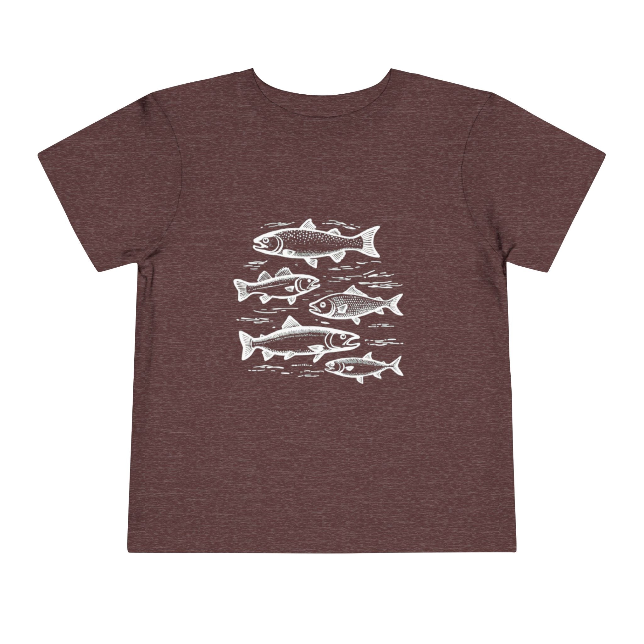 Toddler Tee | Vintage Fish Sketches Kids Short Sleeve Shirt