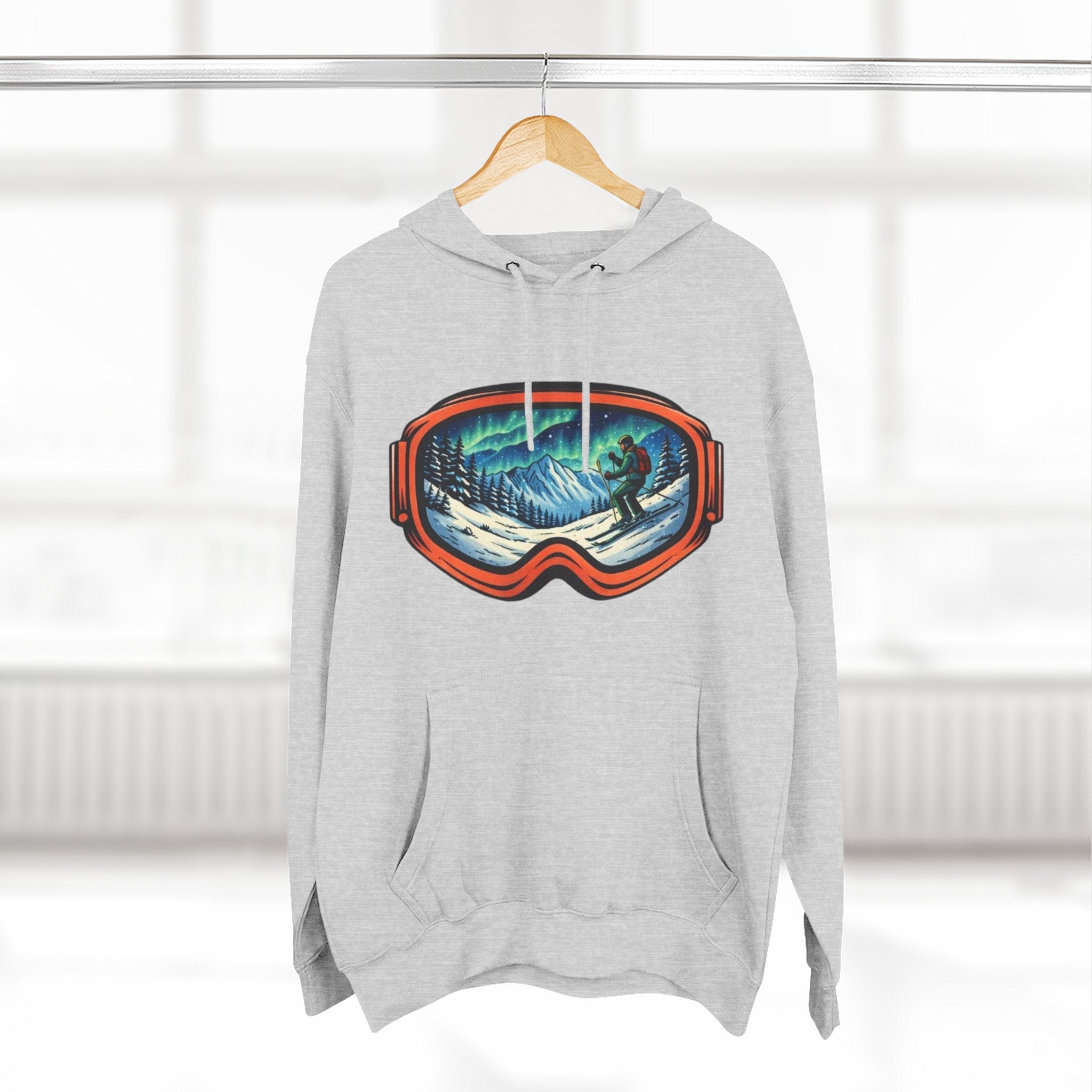 Ski Snowboard Goggles Graphic Hoodie — Mountain Rider Winter Pullover