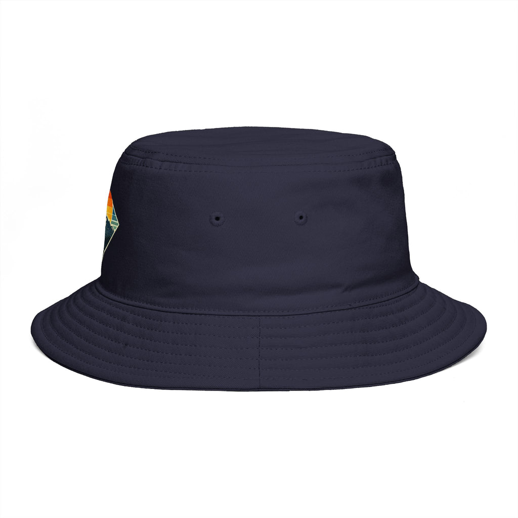 Mountain Sunset Bucket Hat | Retro Outdoor Hiking Patch