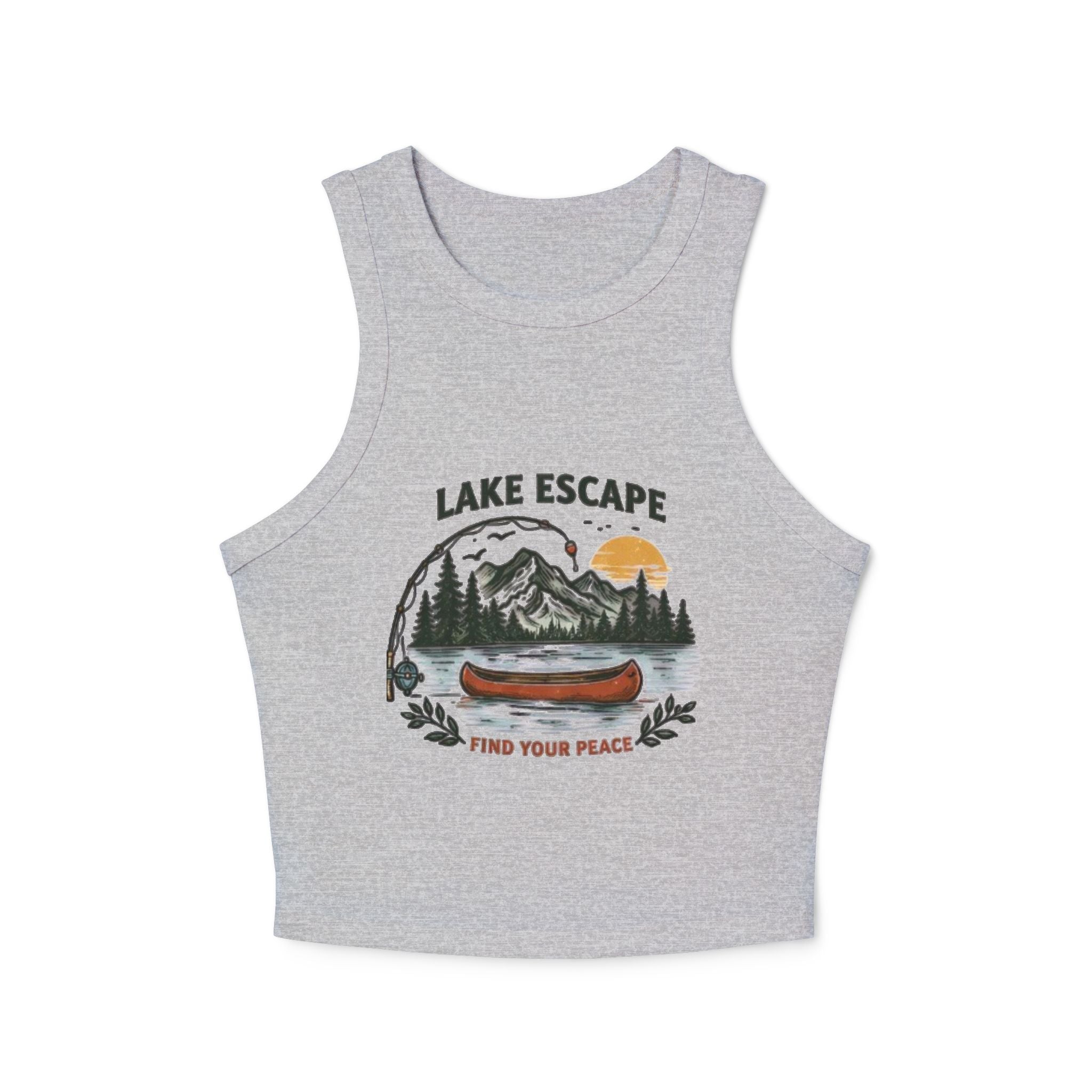 Lake Escape Racer Tank | "Find Your Peace" Graphic Tank Top