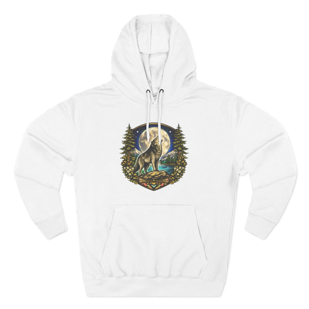 Wolf Moon Hoodie | Woodland Night Howl Graphic Fleece Hoodie