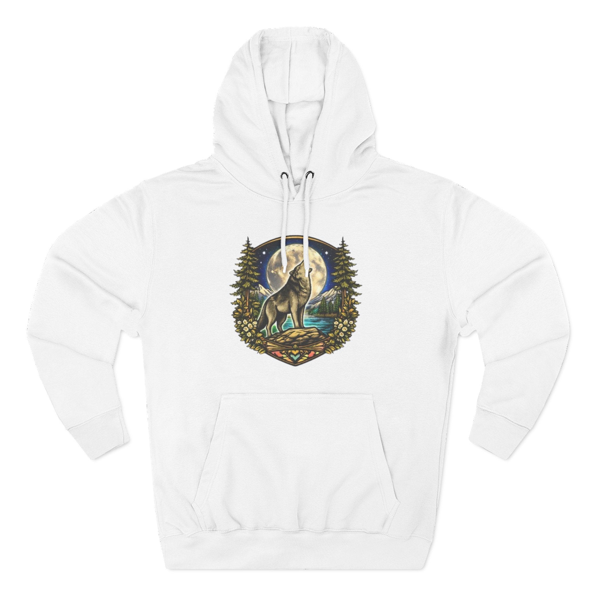 Wolf Moon Hoodie | Woodland Night Howl Graphic Fleece Hoodie
