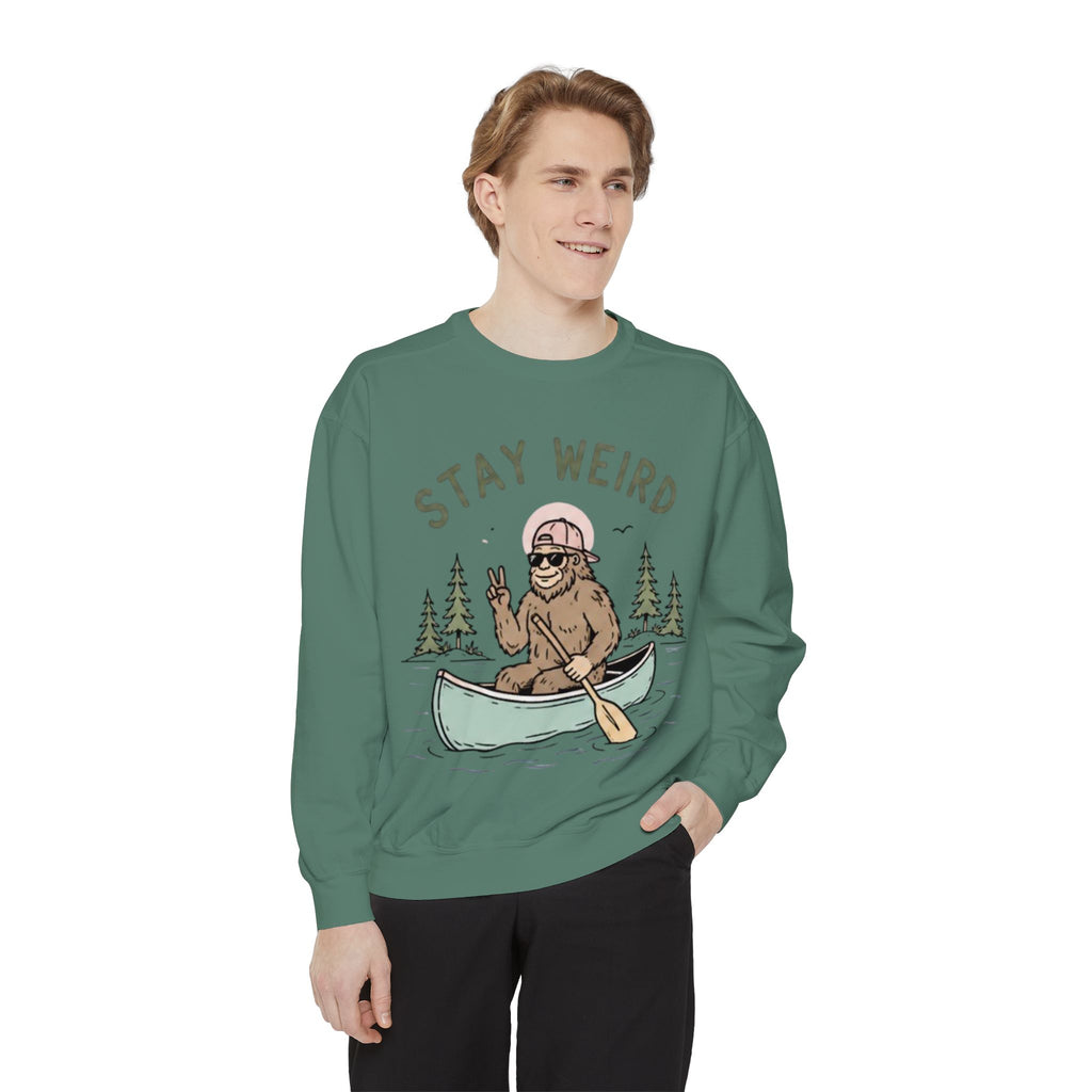 Stay Weird Bigfoot Canoe Sweatshirt