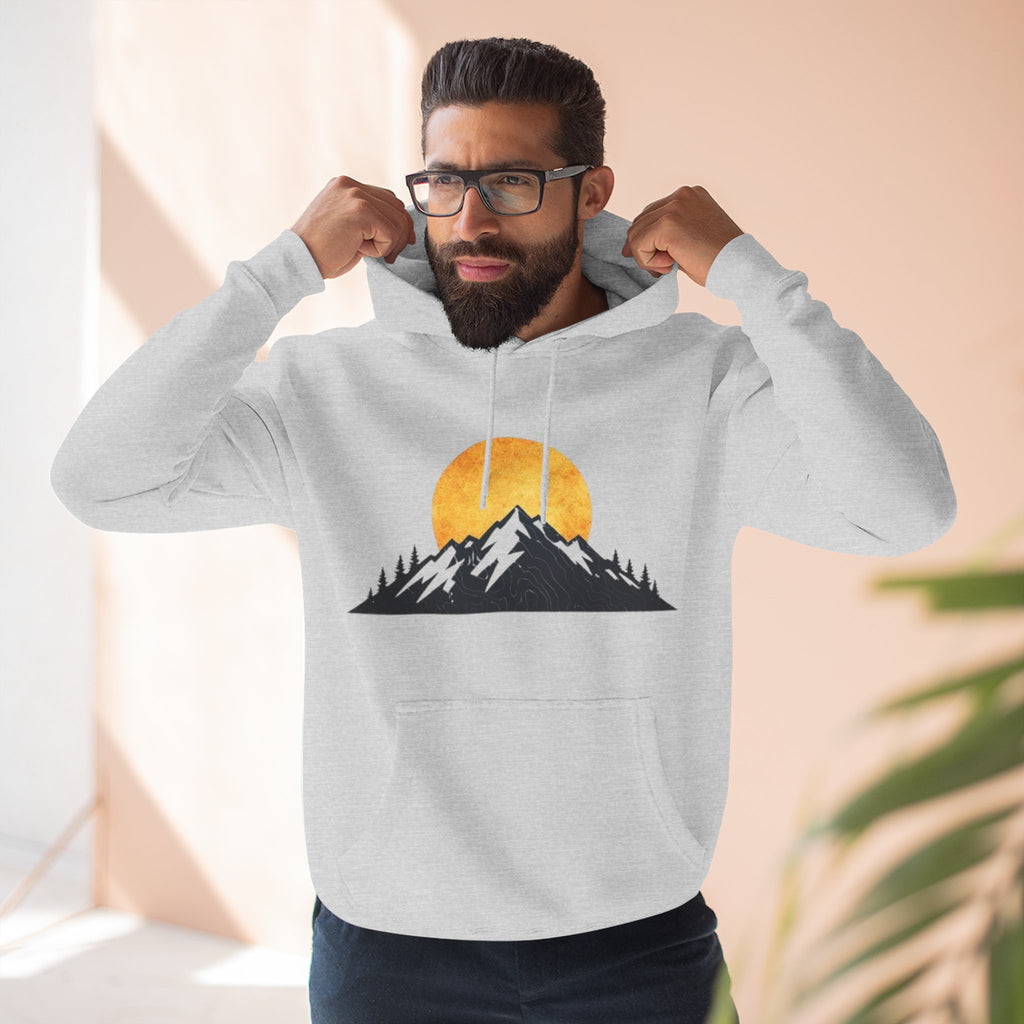 Sunset Mountain Hoodie | Minimal Outdoor Graphic Pullover