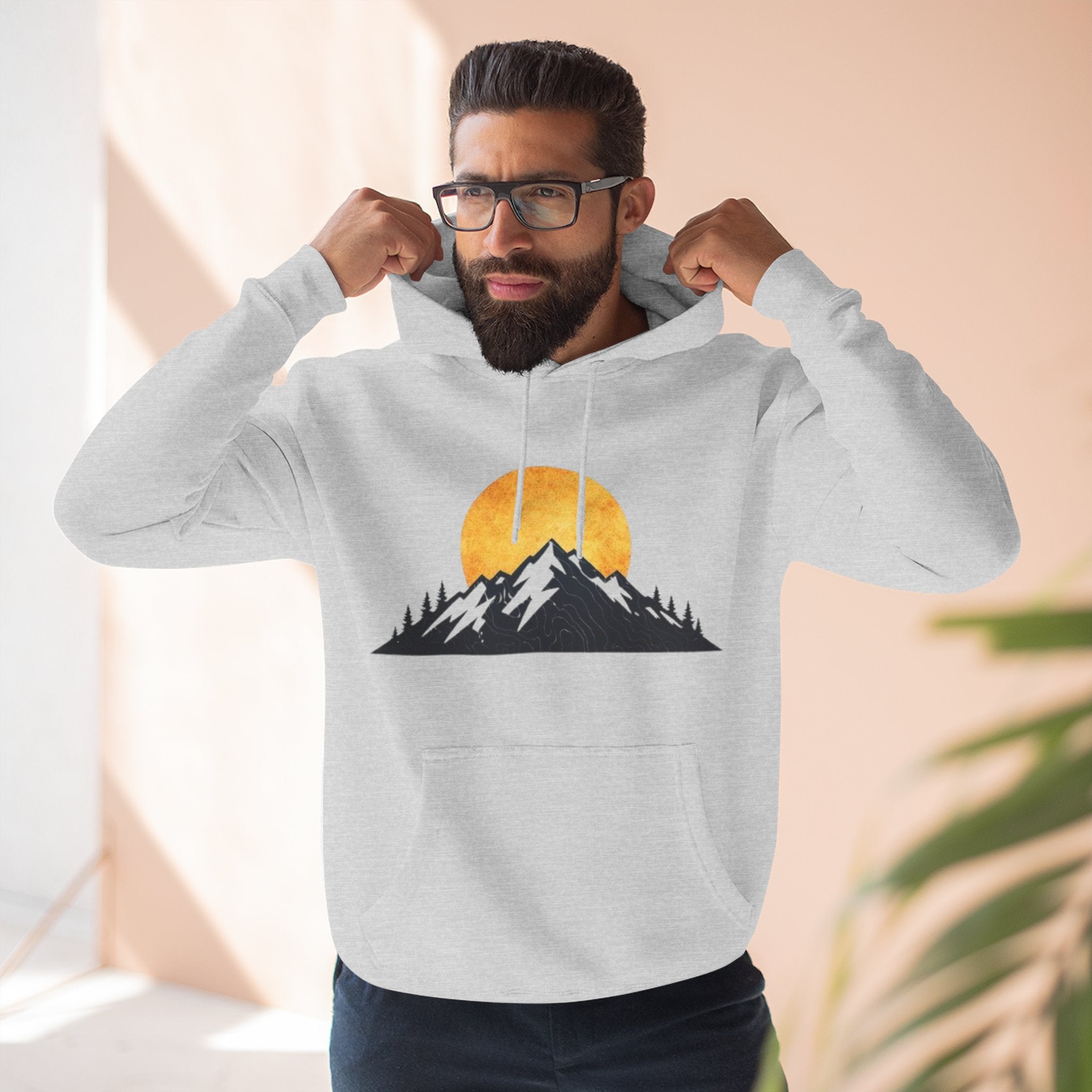 Sunset Mountain Hoodie | Minimal Outdoor Graphic Pullover