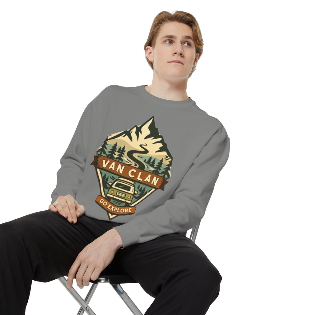 Van Clan Go Explore Sweatshirt | Vintage Mountain Van Adventure Crewneck