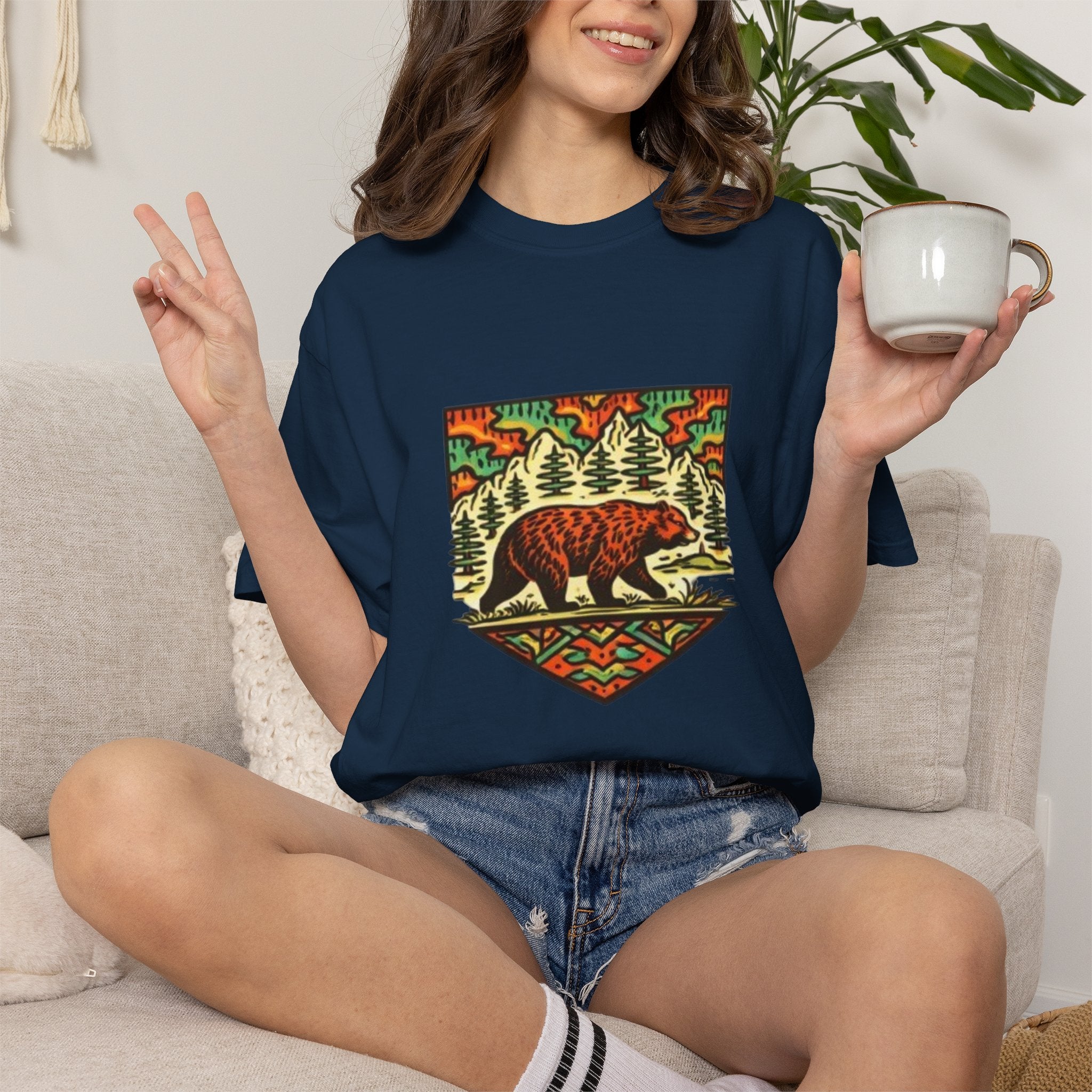 Bear Crest T-Shirt | Vintage Forest Adventure Graphic