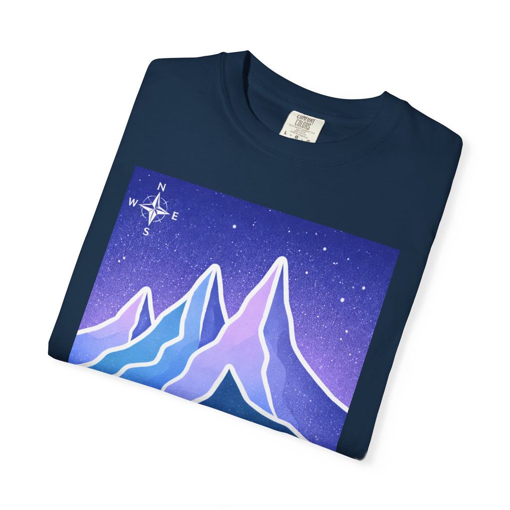 Mountain Night T-Shirt | Neon Retro Mountain Landscape Tee