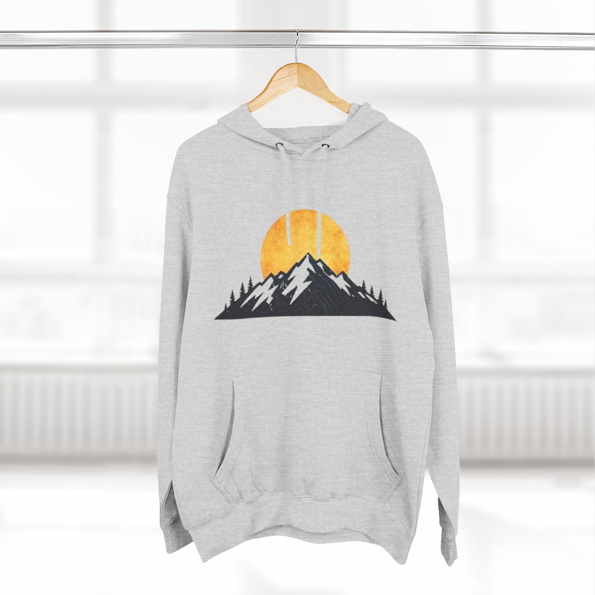 Sunset Mountain Hoodie | Minimal Outdoor Graphic Pullover