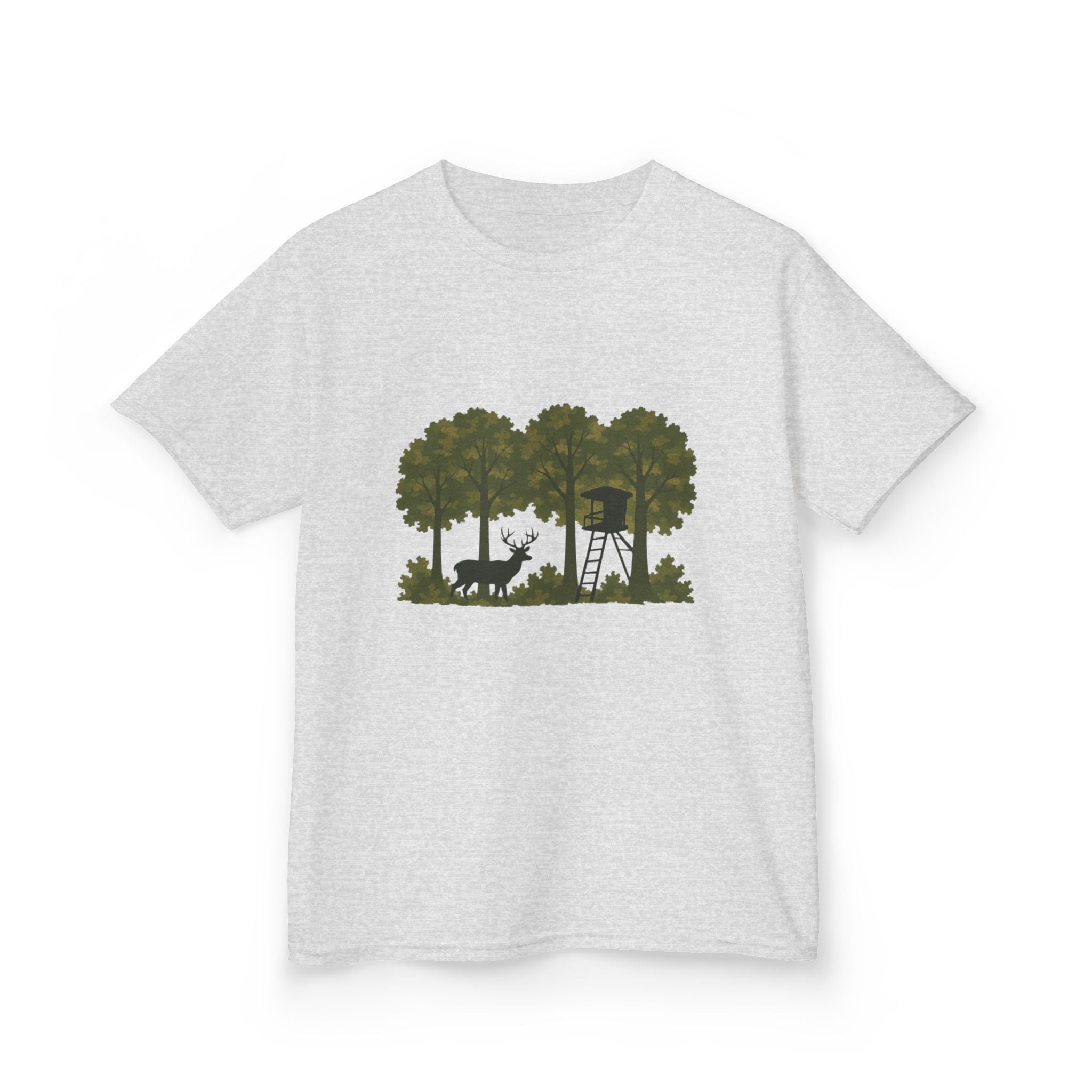Kids Tee | Forest Deer & Hunting Stand Silhouette Shirt