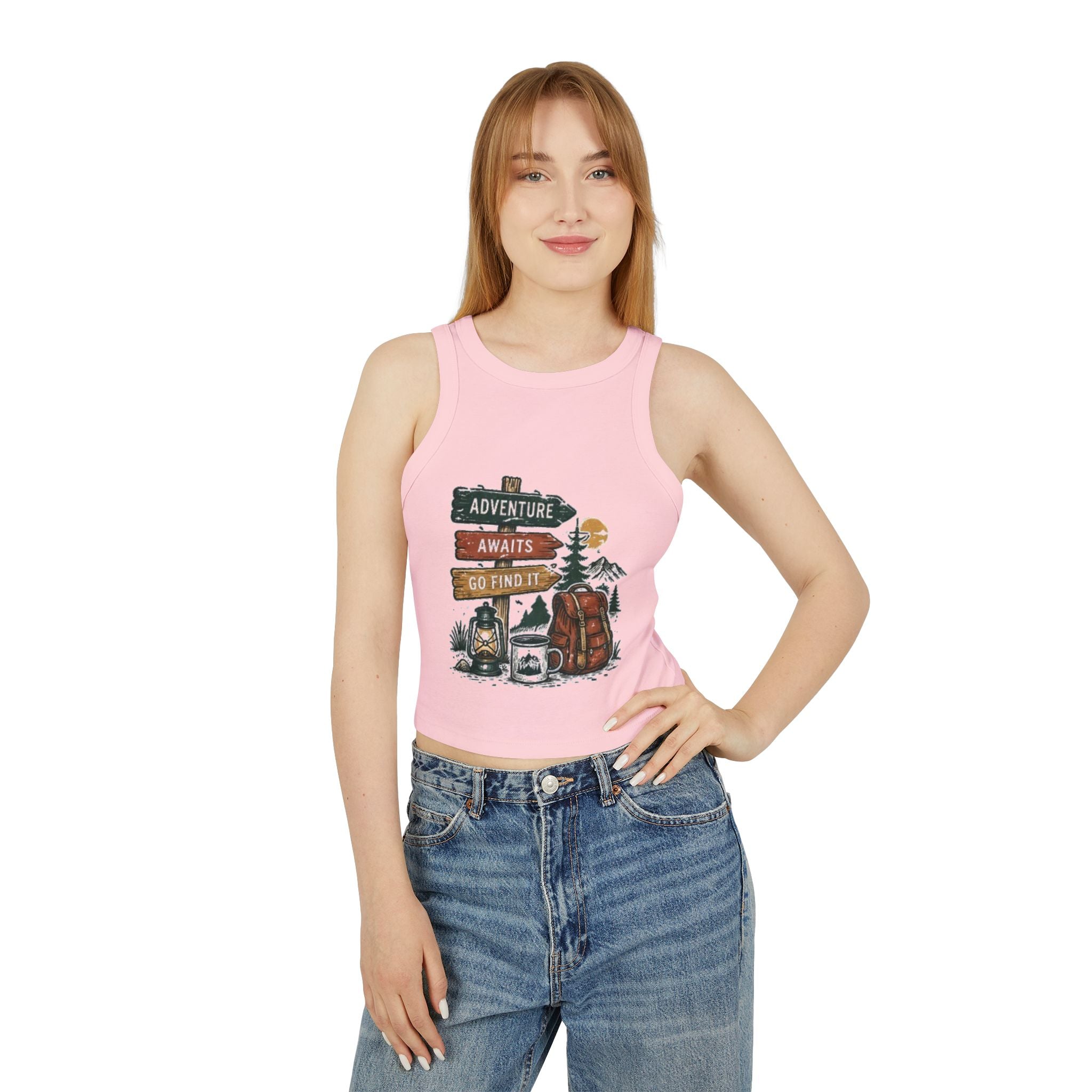 Adventure Awaits Racer Tank | Womens Outdoor Graphic Tank Top