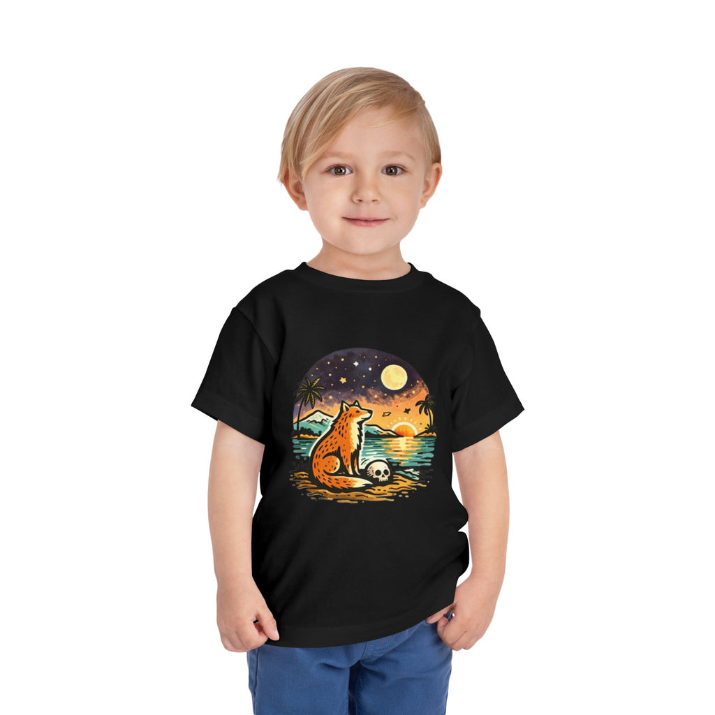 Toddler Tee | Fox Watching Sunset Beach Illustration