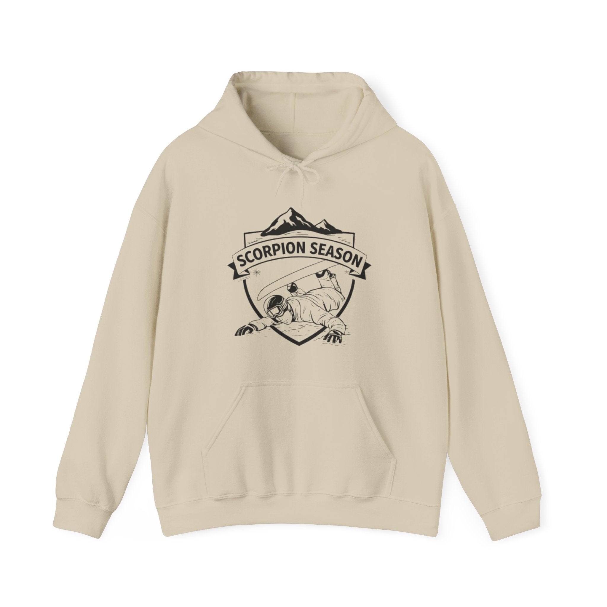 Scorpion Season Snowboarding Hoodie | Mountains Wipe Out Design