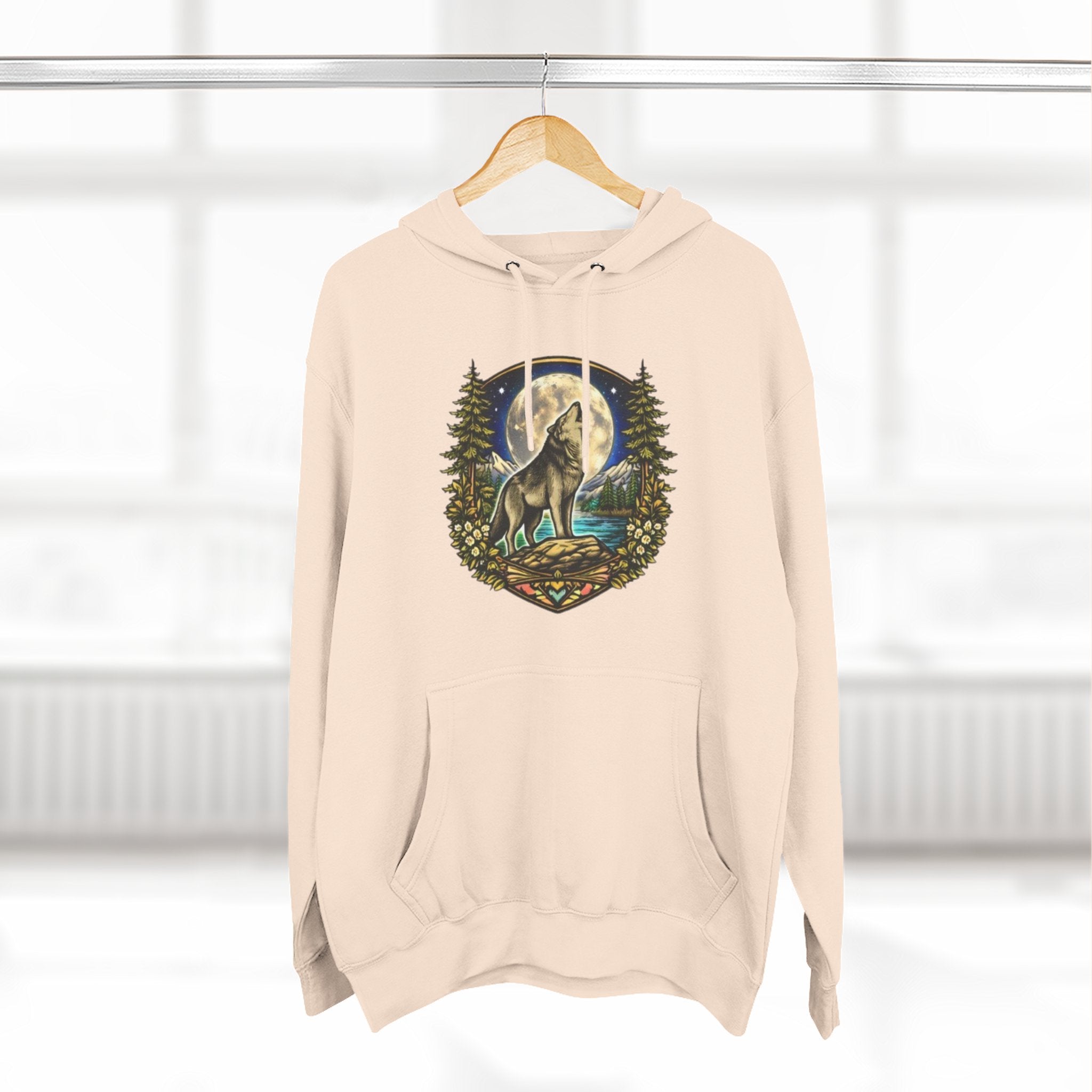 Wolf Moon Hoodie | Woodland Night Howl Graphic Fleece Hoodie