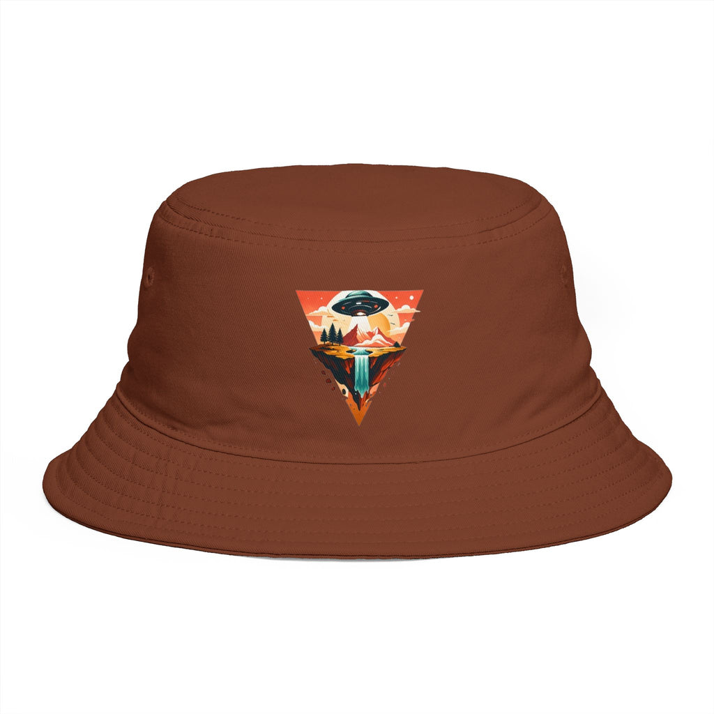 Retro Mountain Triangle Bucket Hat | Vintage Outdoors Adventure Sun Hat