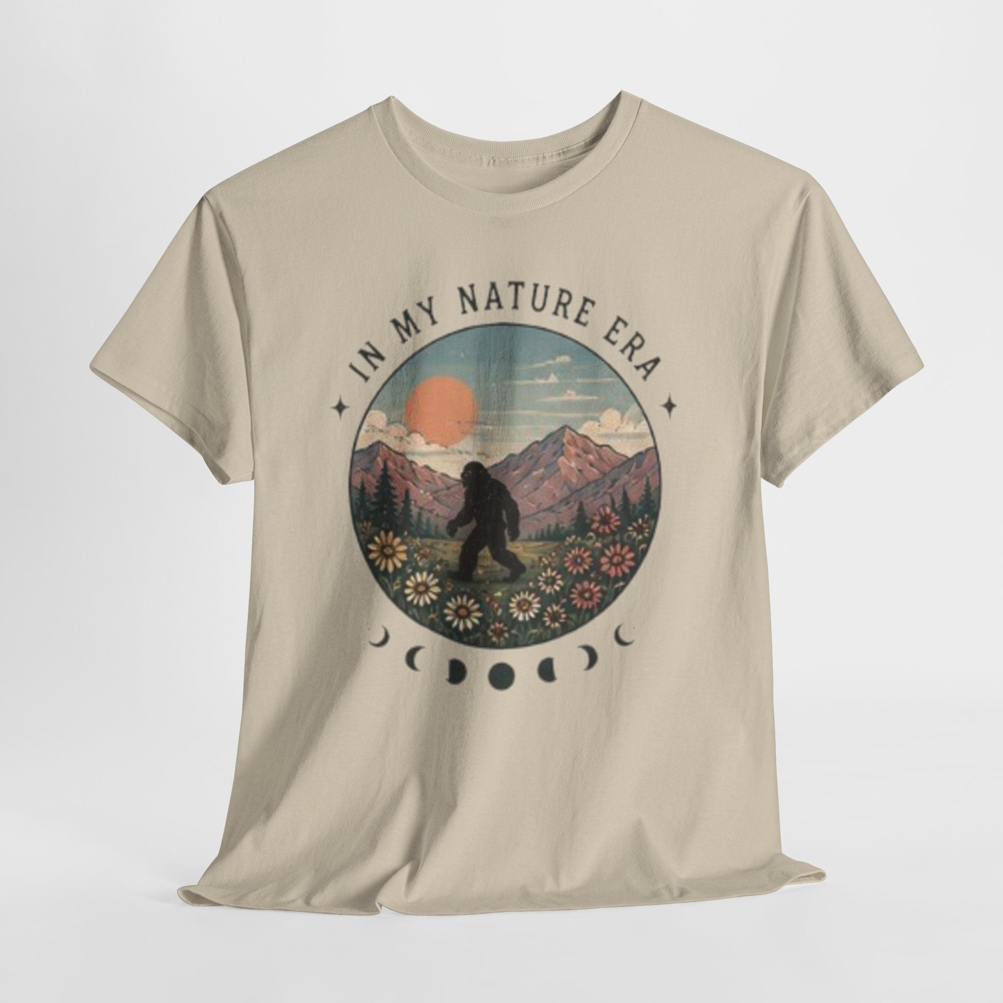 Sasquatch Nature Tee | "In My Nature Era" Mountain & Moon Phase Graphic